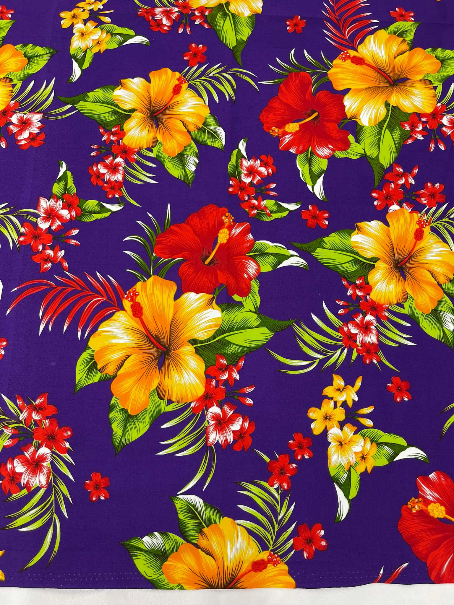 MULTI COLOR HAWAIIAN HIBISCUS FLORAL (by the yard)