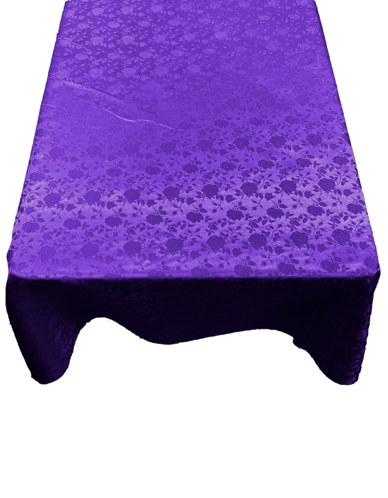 Roses Jacquard Satin Rectangular Tablecloth Seamless/Party Supply. (60 Inches x 72 Inches)