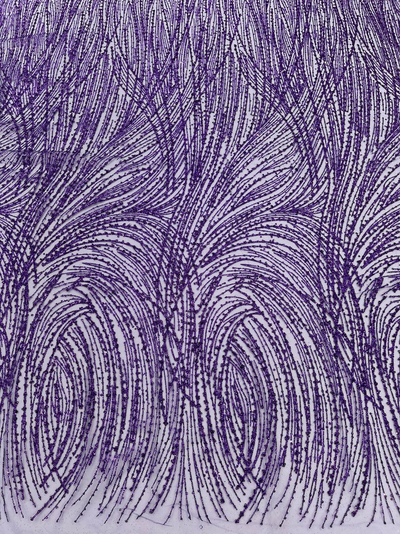 Fashion Glitter Design On A Mesh Lace Fabric/Prom.