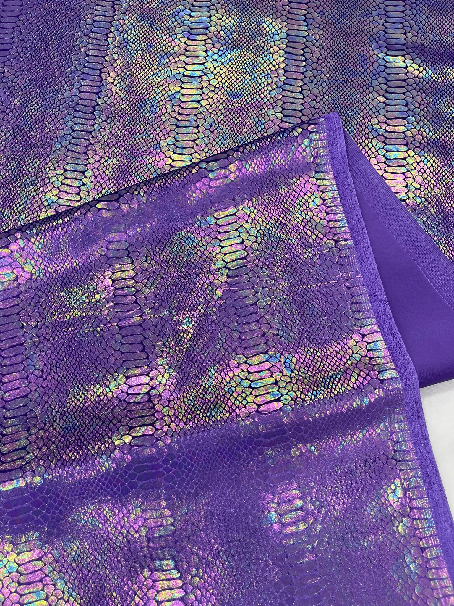 Illusion Foil Mamba Snake Design Stretch Velvet Fabric 58" Wide| Costume.