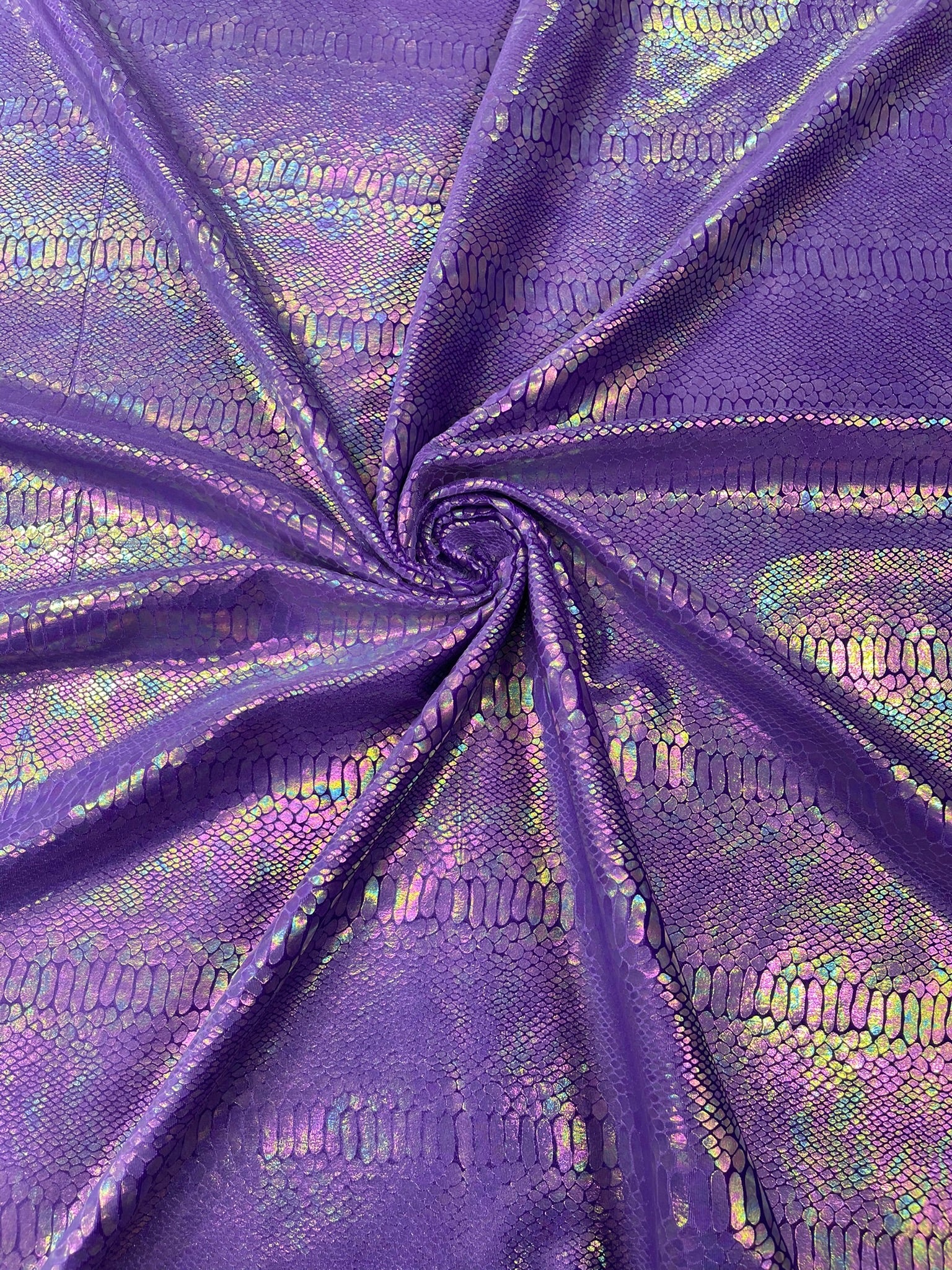 Illusion Foil Mamba Snake Design Stretch Velvet Fabric 58" Wide| Costume.