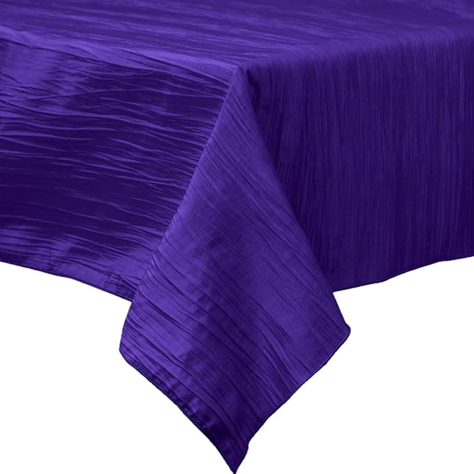 Square Light Weight Accordion Design Crushed Taffeta Seamless Table Overlay. (58" Inches x 58" Inches)