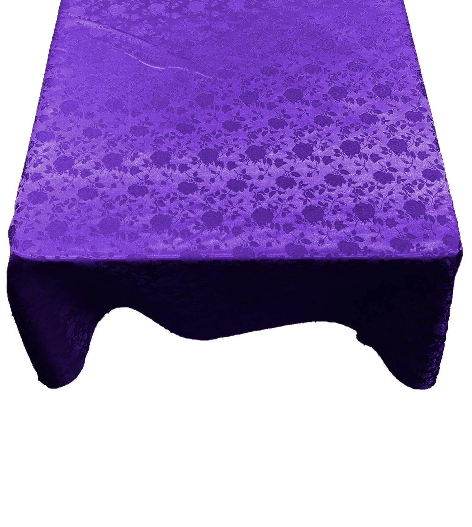 Square Tablecloth Roses Jacquard Satin Overlay for Small Coffee Table Seamless. (54" Inches)