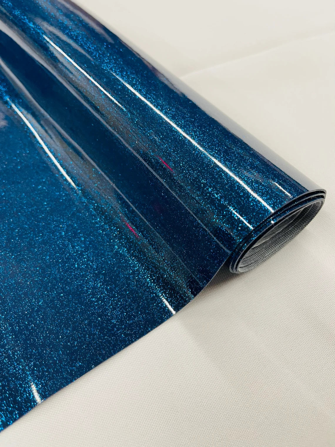 Metallic Glitter Vinyl Fabric - Royal Blue - High Quality Shiny Glitter Vinyl Fabric By Yard