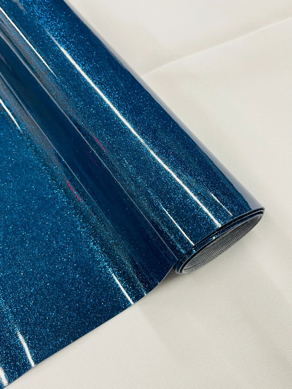 Metallic Glitter Vinyl Fabric - Royal Blue - High Quality Shiny Glitter Vinyl Fabric By Yard