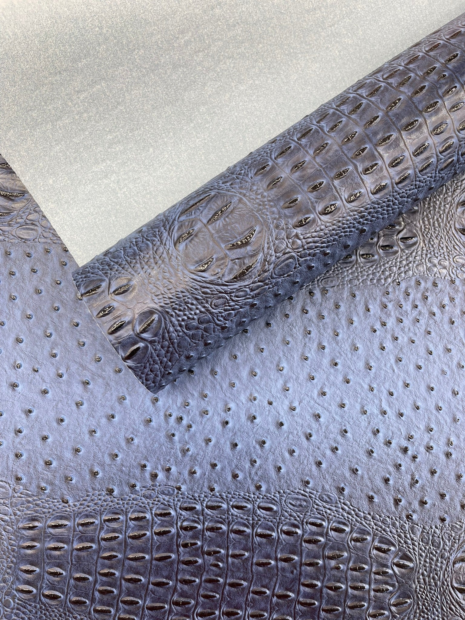 Ostrich Embossed Vinyl Fabric By The Yard / 2 Tone Crocodile Ostrich Vinyl Leather 54" Wide