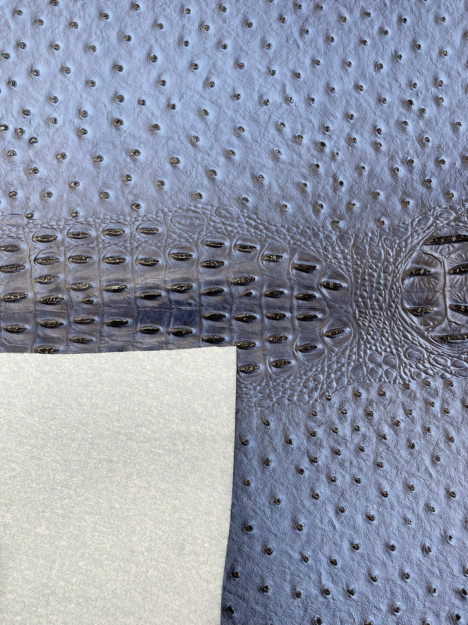 Ostrich Embossed Vinyl Fabric By The Yard / 2 Tone Crocodile Ostrich Vinyl Leather 54" Wide