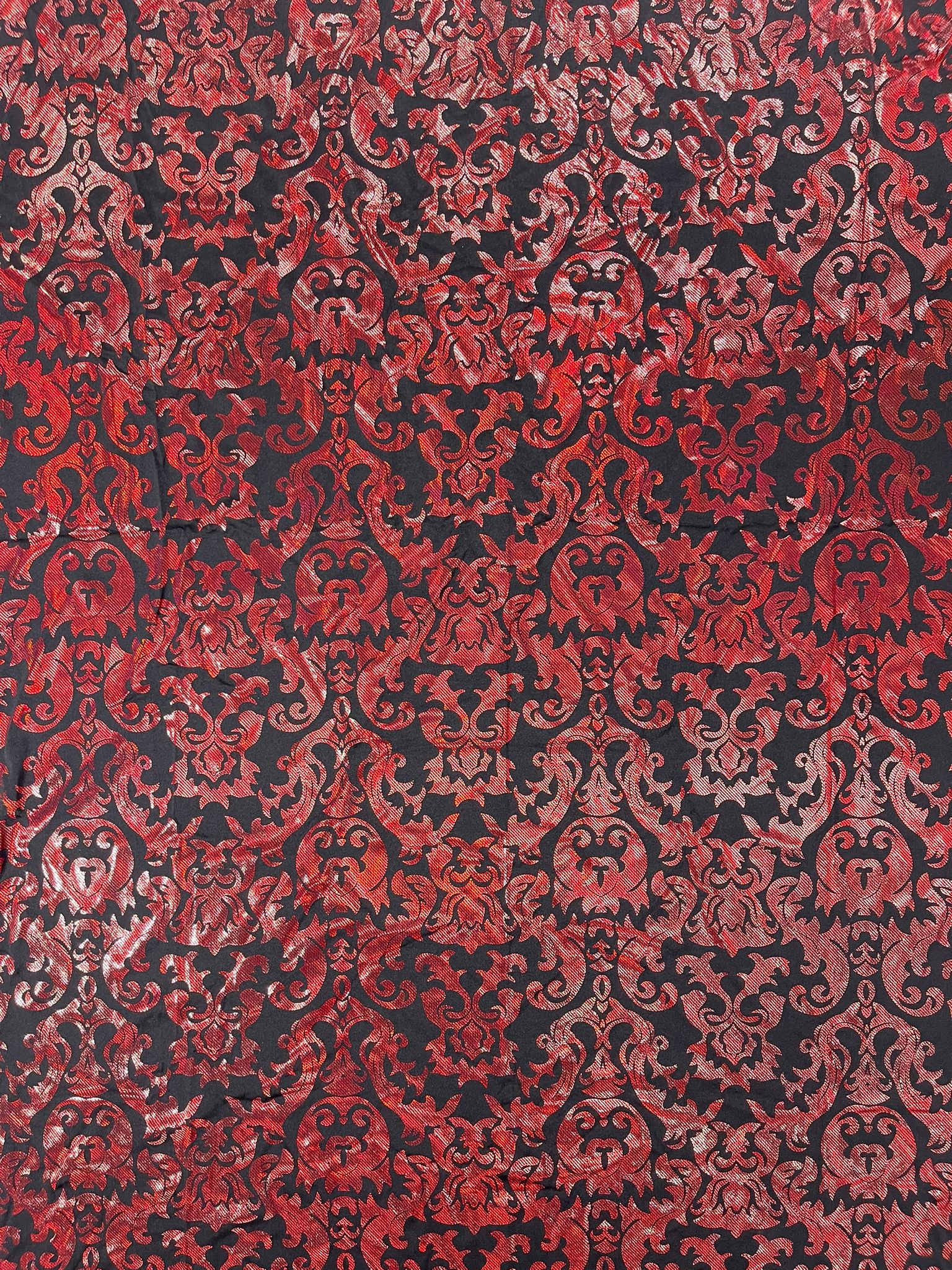 Metallic nylon spandex damask design 4way Stretch 58/60" Sold By The Yard.