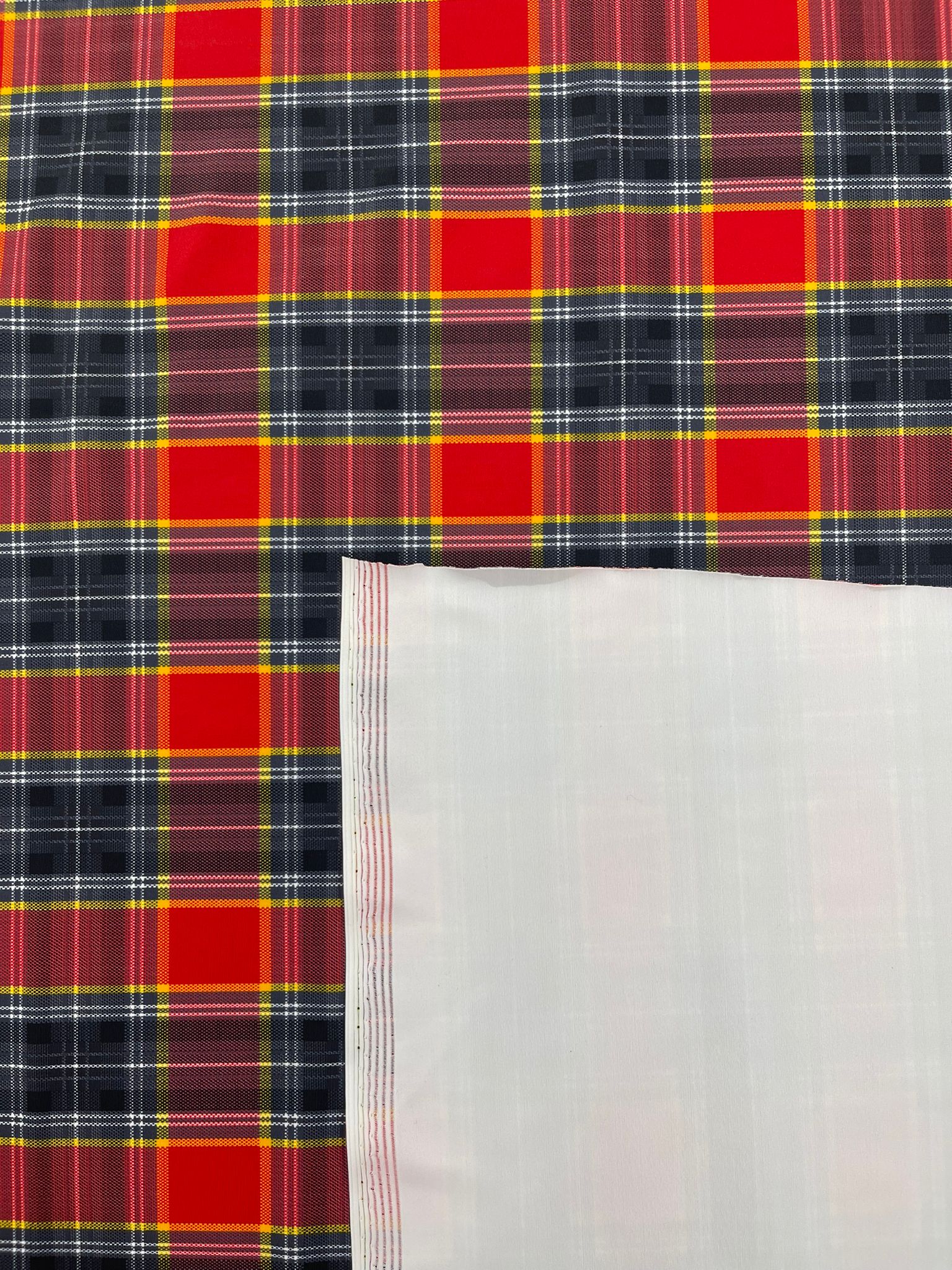 PLAID MULTICOLOR CHECKERED SPANDEX (by the yard)