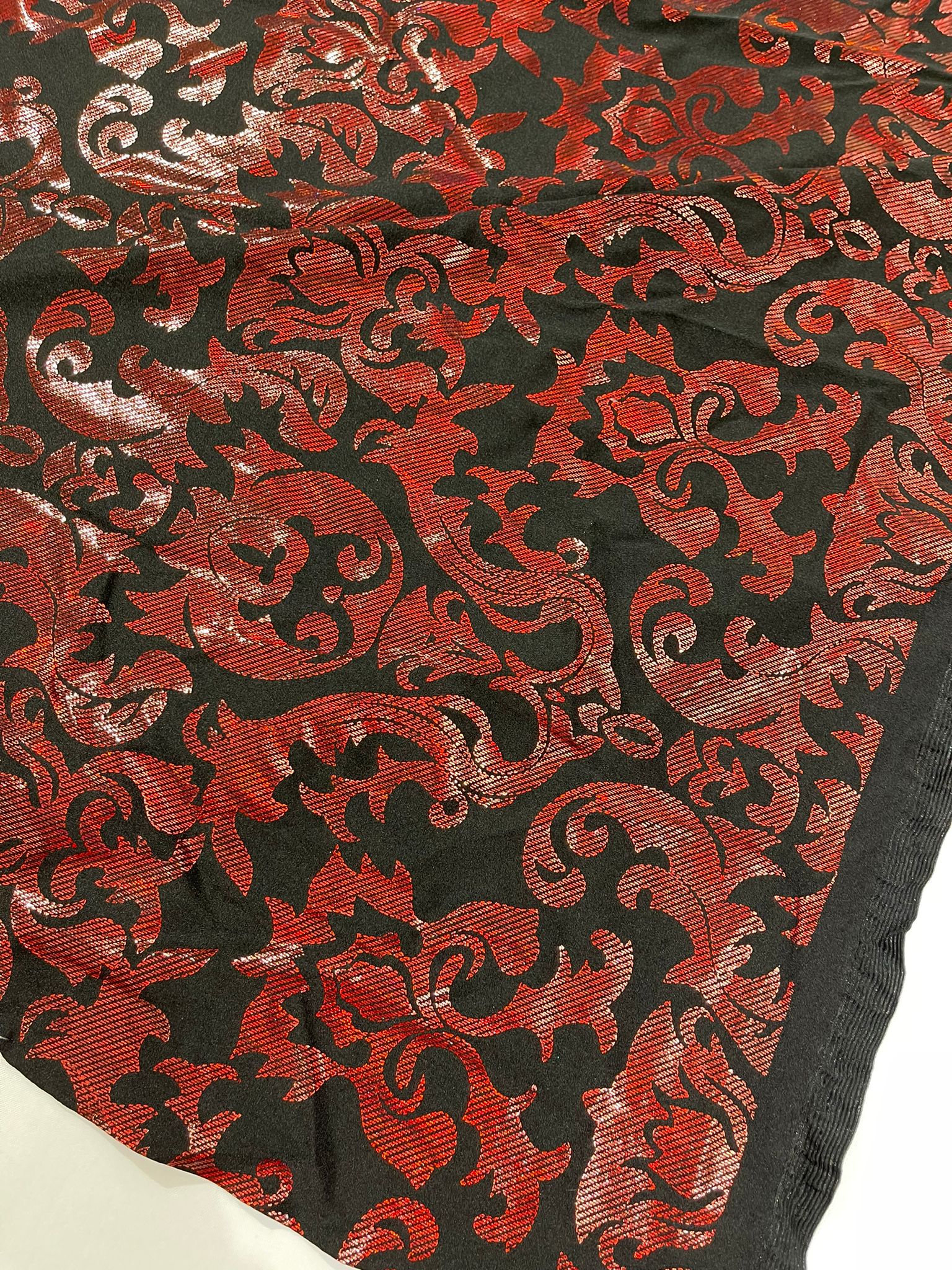 Metallic nylon spandex damask design 4way Stretch 58/60" Sold By The Yard.