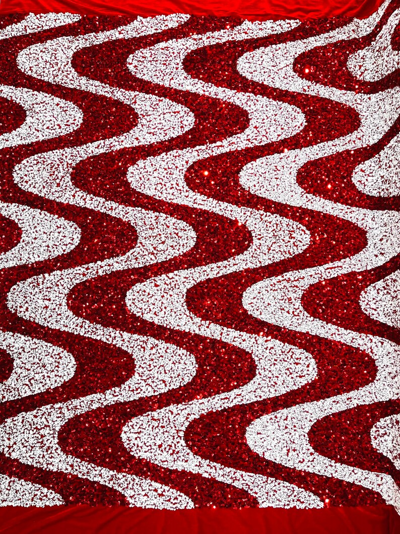 Sequin Wave stretch velvet all over 5mm shining sequins 2-way stretch, sold by the yard