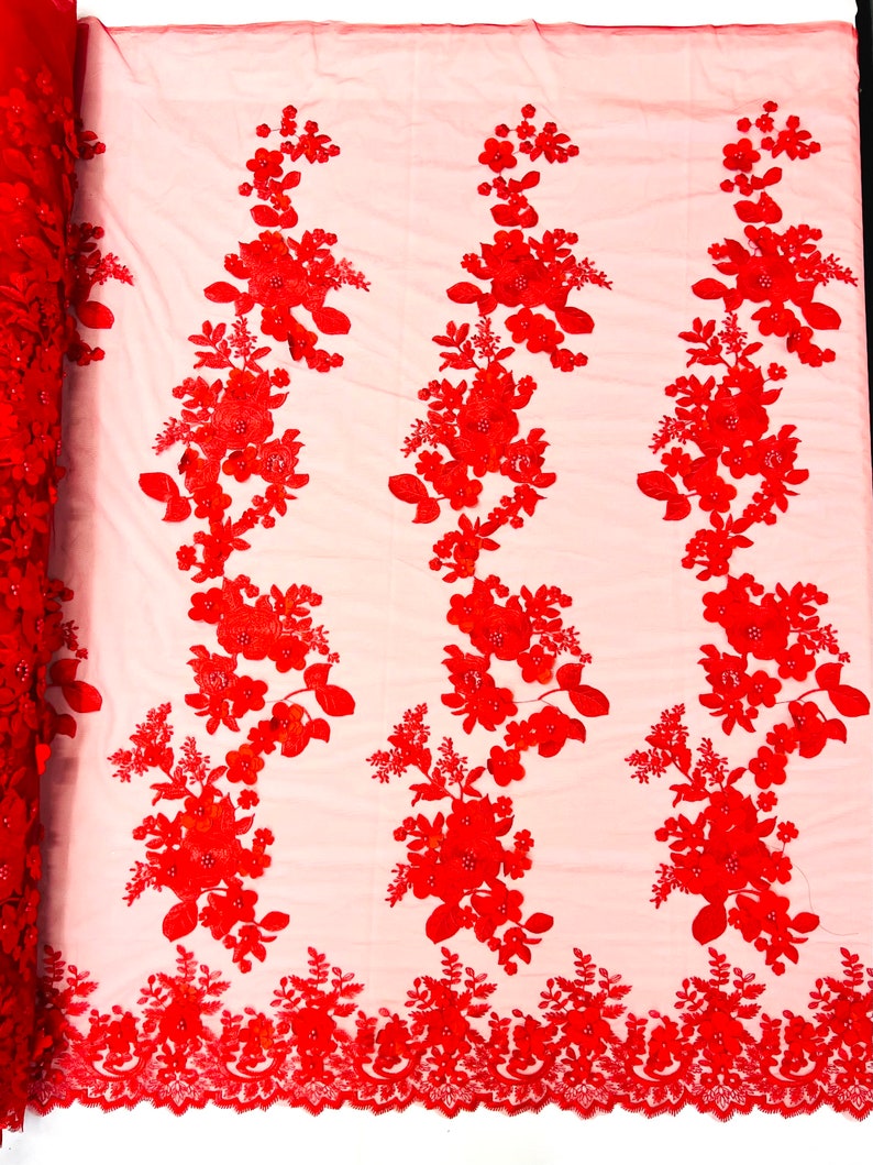 3D FLOWER PANELS LACE (by the yard)