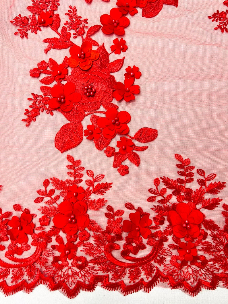 3D FLOWER PANELS LACE (by the yard)