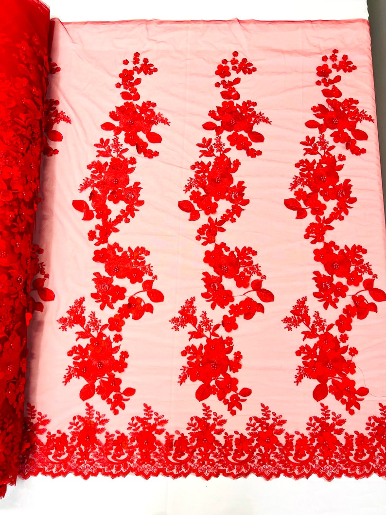 3D FLOWER PANELS LACE (by the yard)