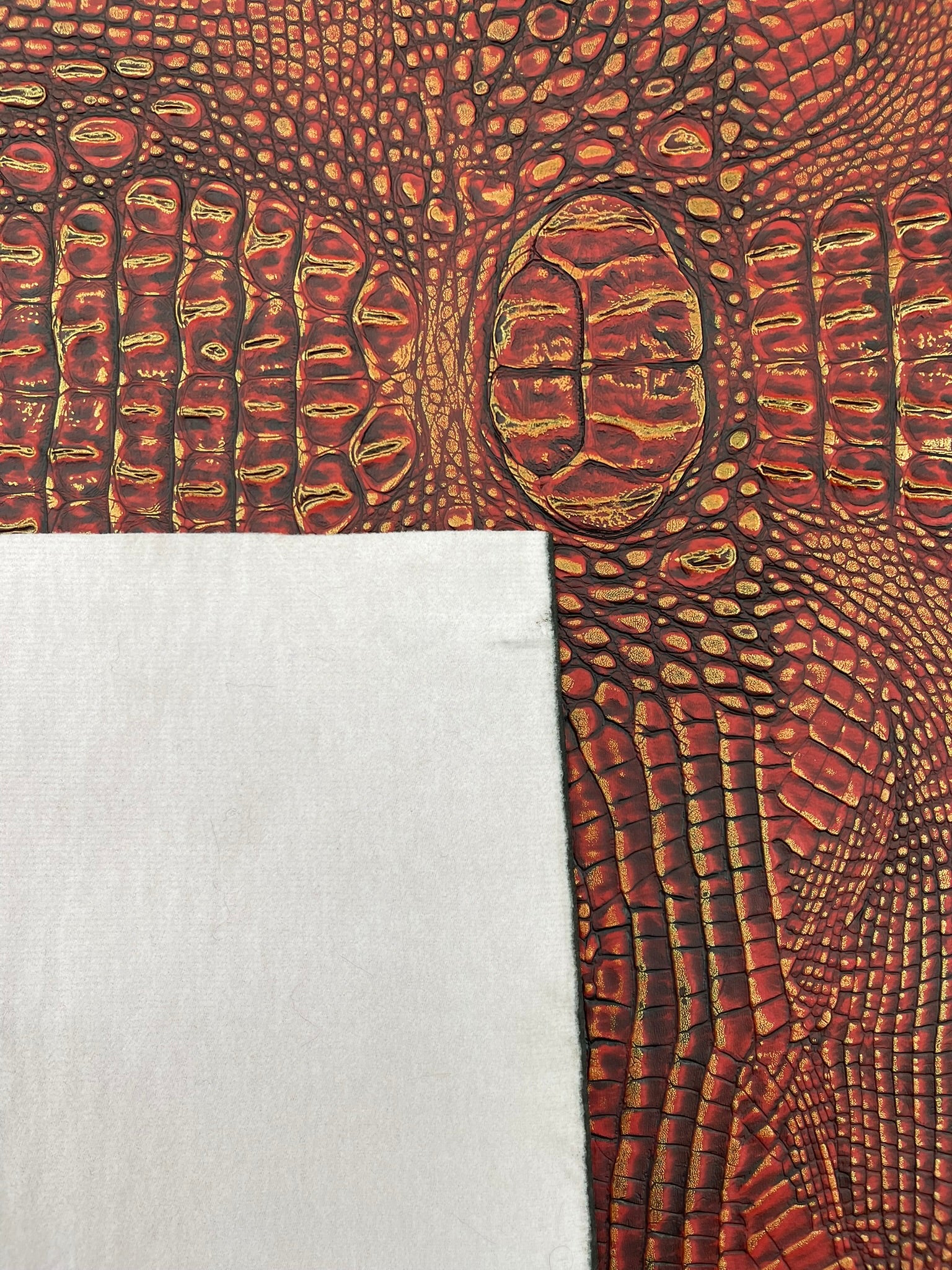 Metallic Gator Vinyl Fabric 54" Wide / Upholstery Crafting Accessories Applications Faux Leather PVC.