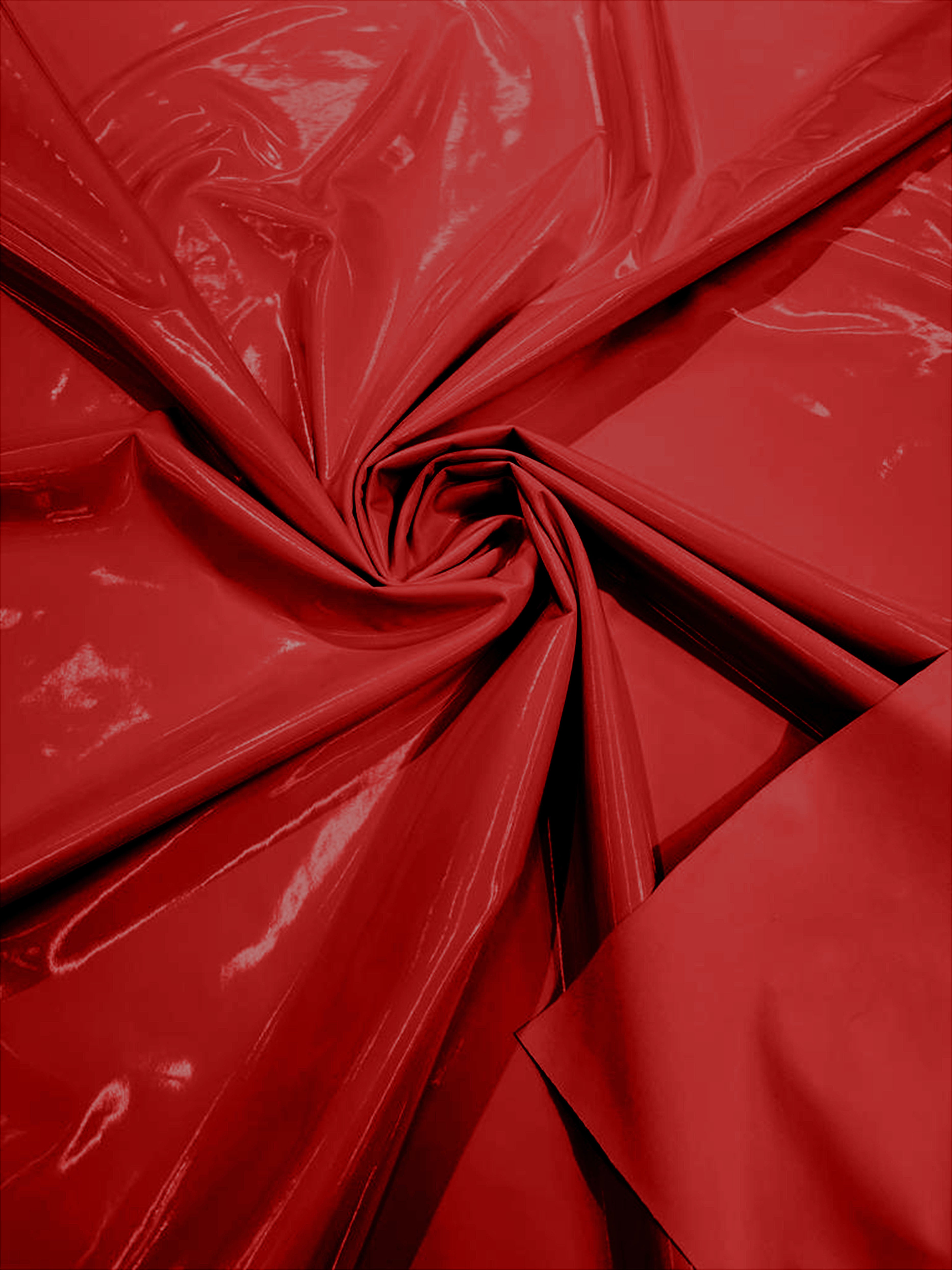 Red Spandex Shiny Vinyl Fabric (Latex Stretch) - Sold By The Yard