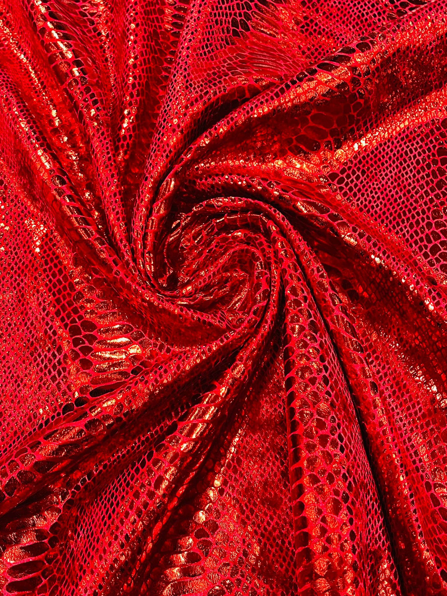 Illusion foil Snake design on a stretch velvet fabric-Sold by the yard