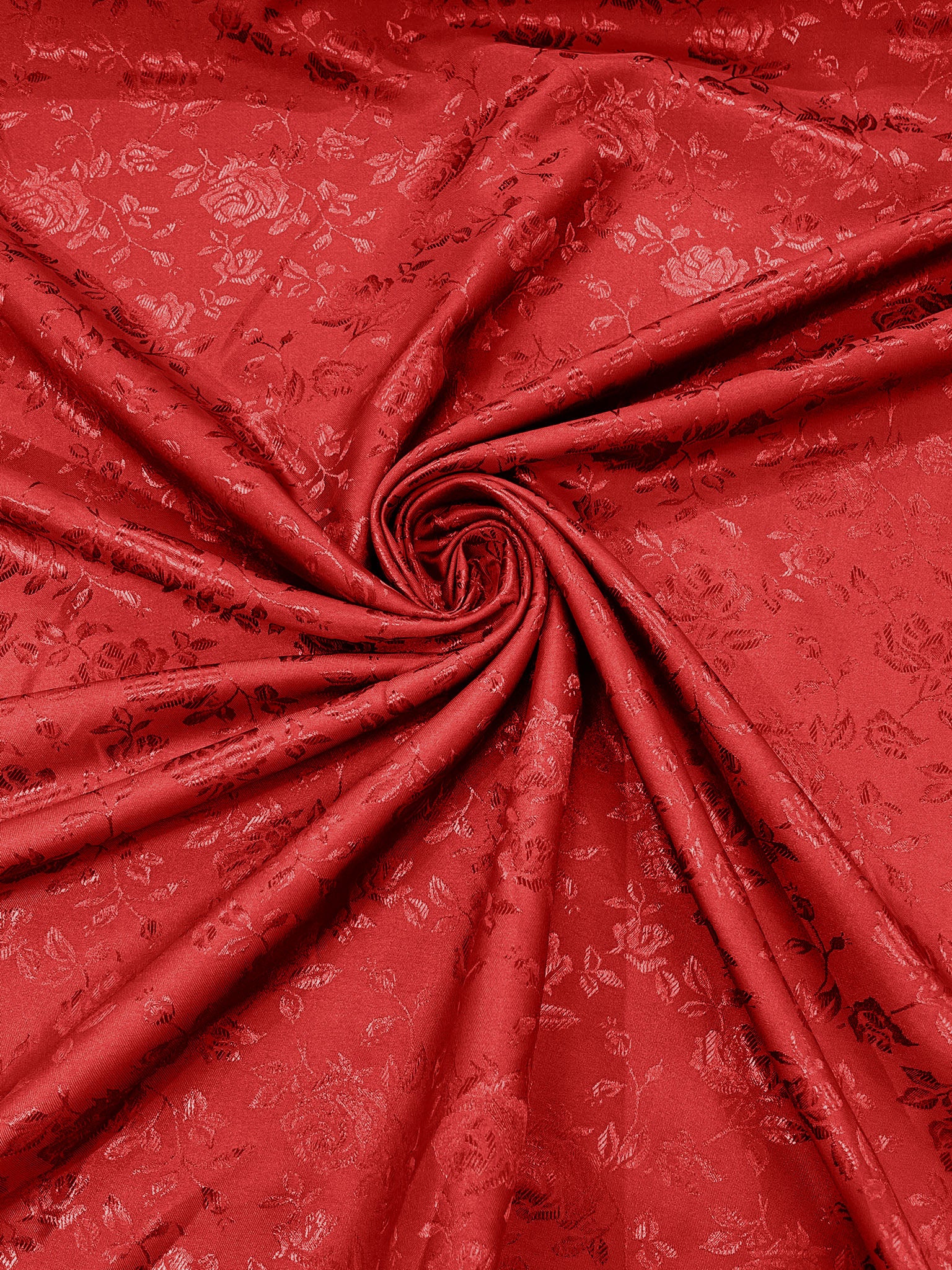 60" Wide Polyester Flower Brocade Jacquard Satin Fabric, Sold By The Yard.