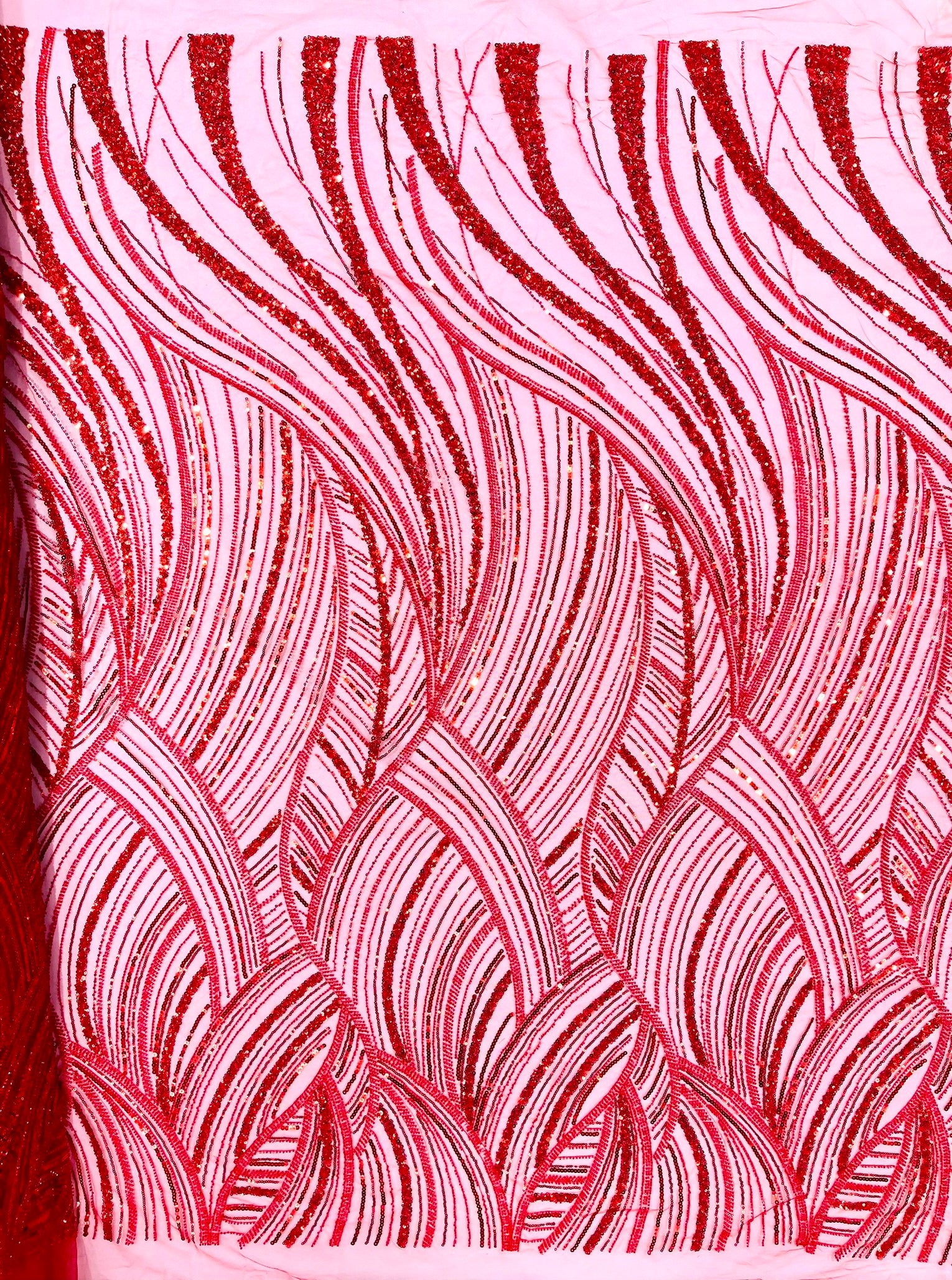 Luxury Feather Damask Beaded Lace Fabric| Prom| Wedding| By The Yard.