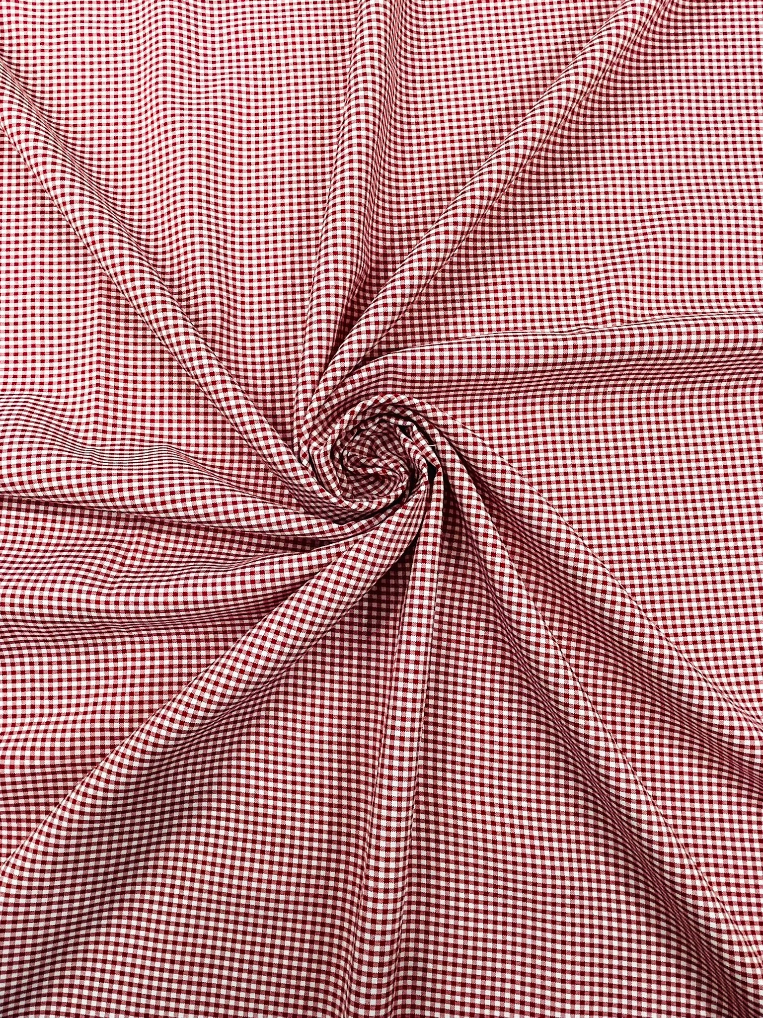 Gingham 1/8” Squares, Polyester Checkered Fabric 58” Wide.