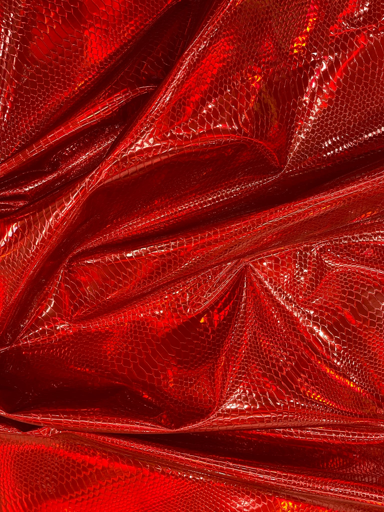 Viper Holographic Embossed PVC / Snake Vinyl Fabric Upholstery Crafting Accessories Applications Snake Iridescent.