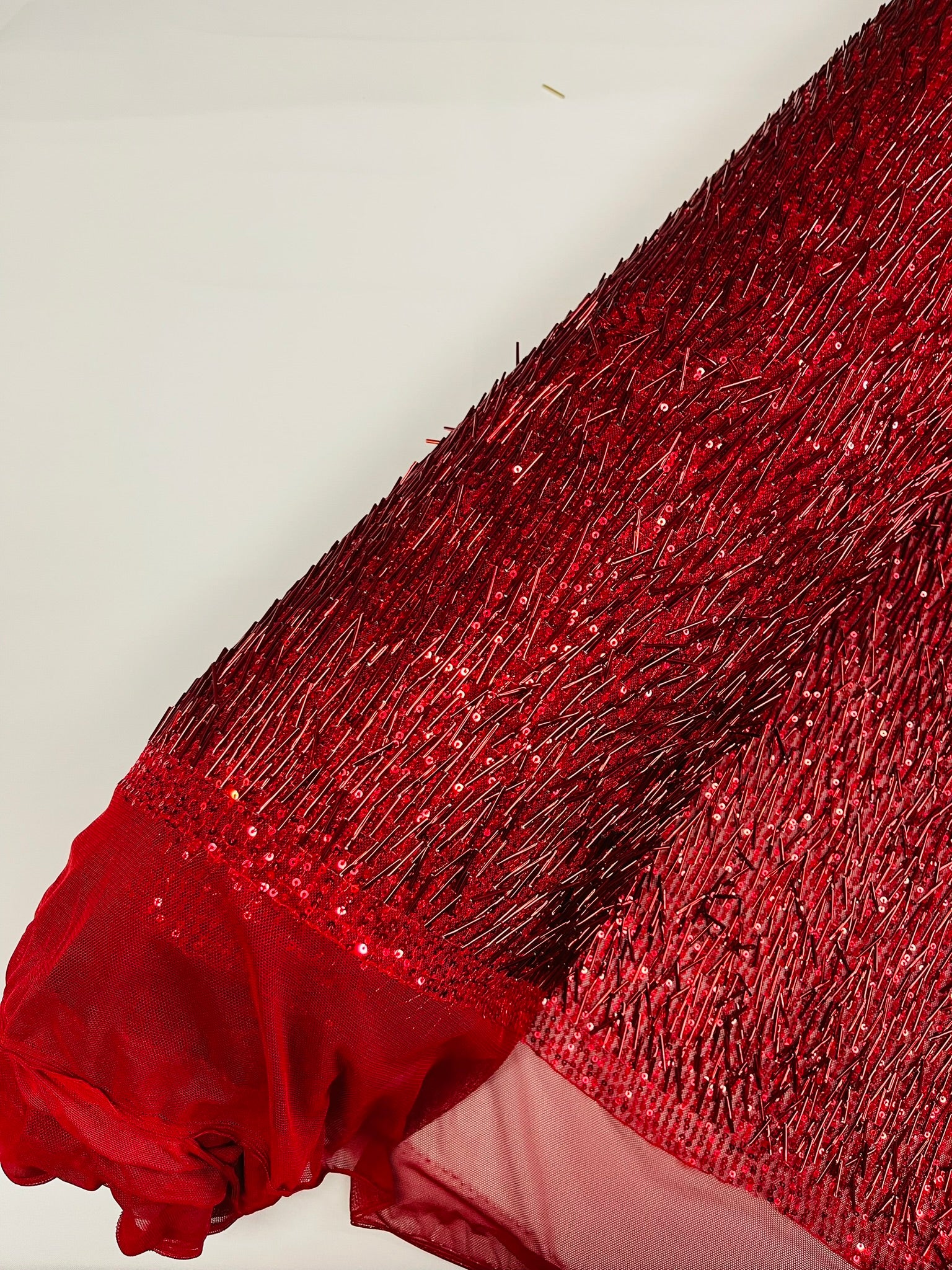 Vegas Beaded Sequin Stretch Mesh Fabric (By The Yard)