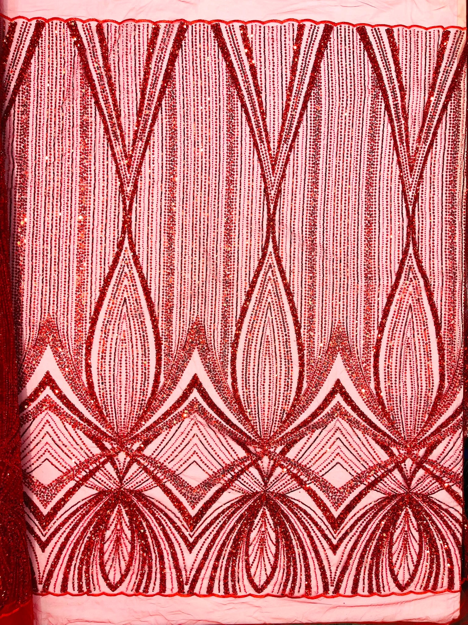 Geometric New York Fashion Beaded Lace, By The Yard.