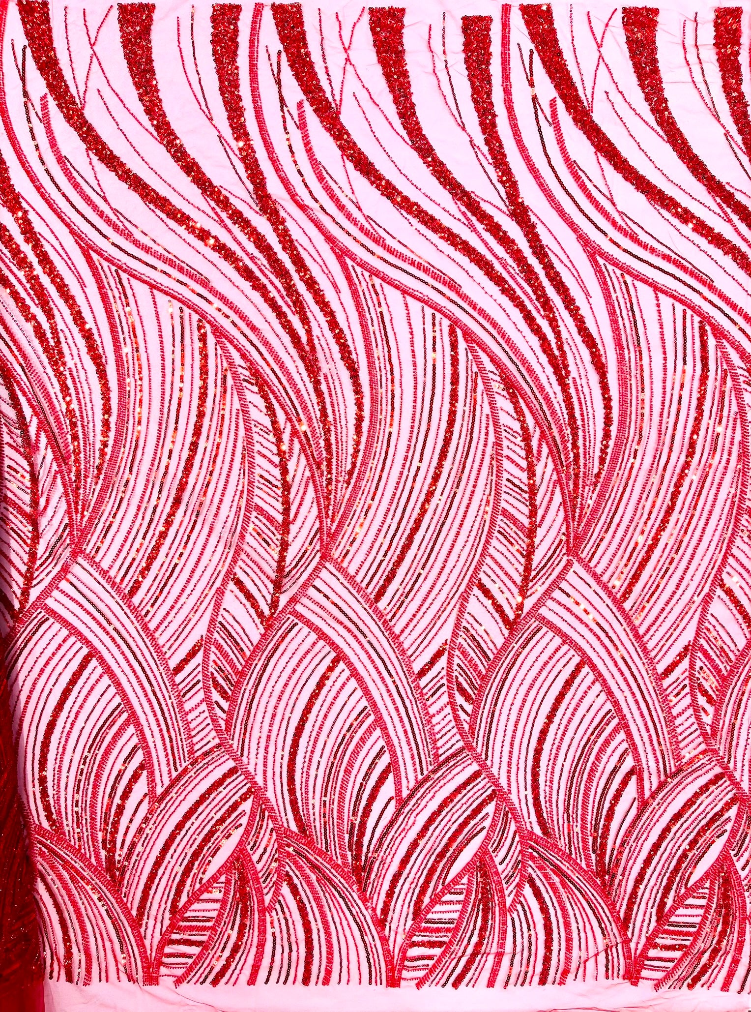 Luxury Feather Damask Beaded Lace Fabric| Prom| Wedding| By The Yard.