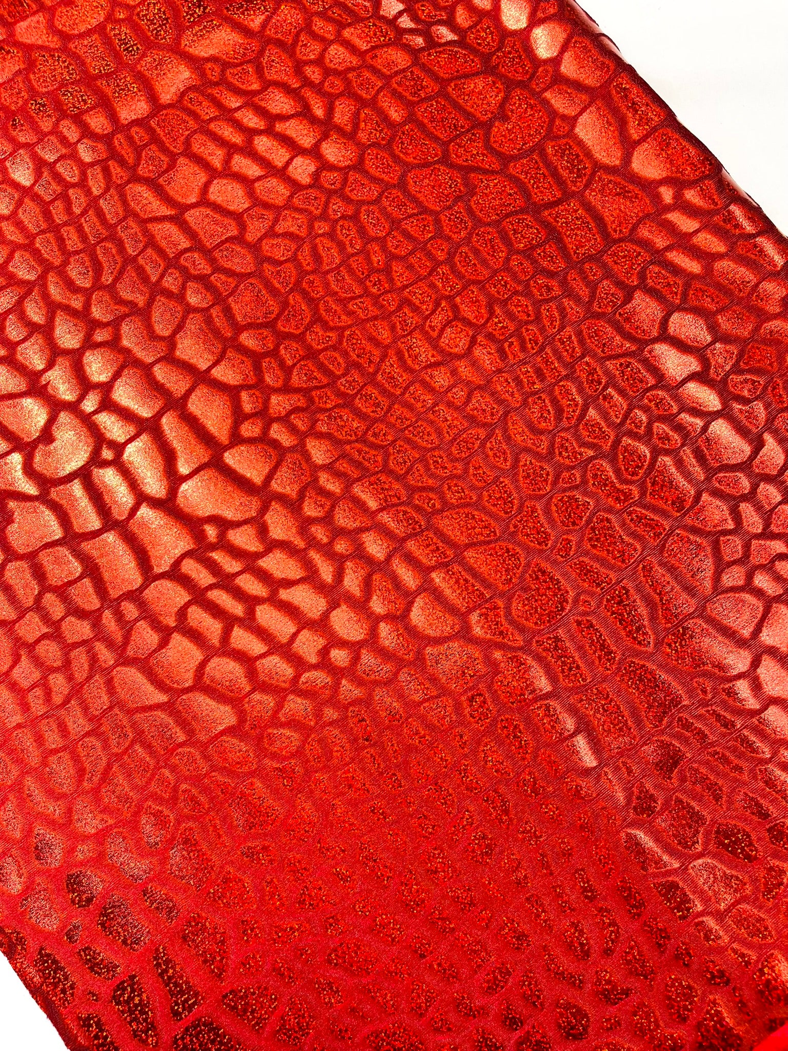 Dragon Skin Foil Design On A Stretch Velvet Fabric | Sold By The Yard.