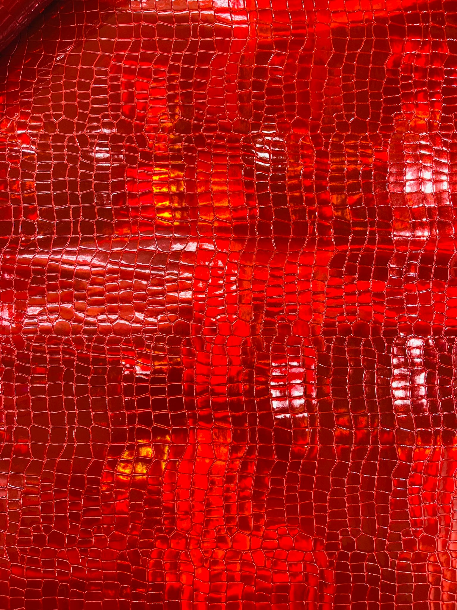 Crocodile Embossed PVC Holographic Vinyl Fabric / Upholstery Crafting Accessories Applications