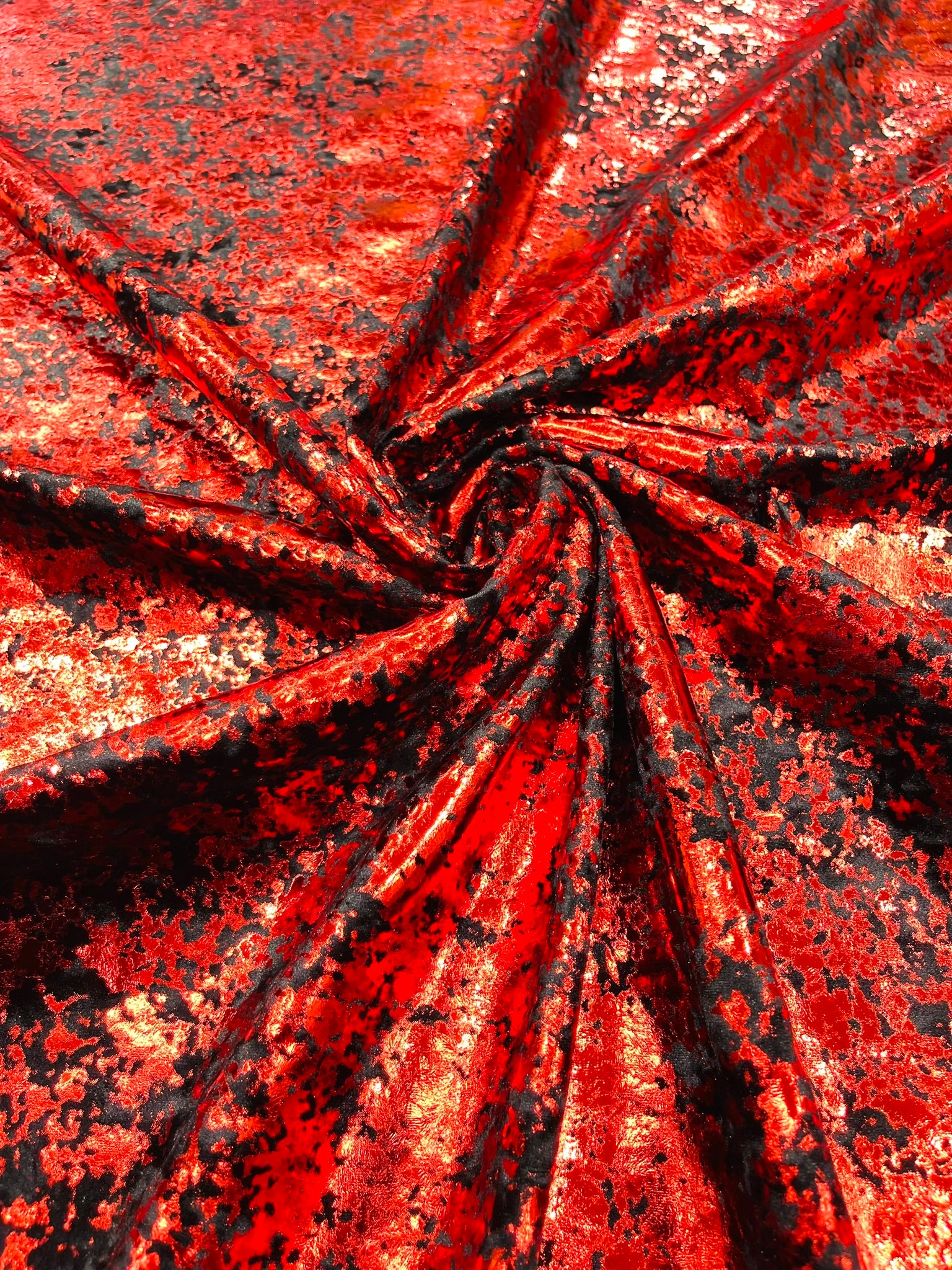 Velvet stretch splatter foil design/4-way stretch fabric- Sold by the yard