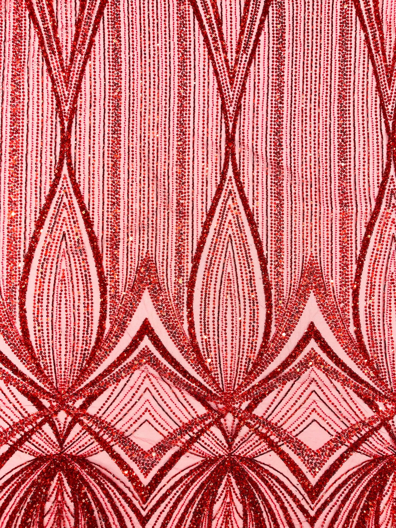 Geometric New York Fashion Beaded Lace, By The Yard.