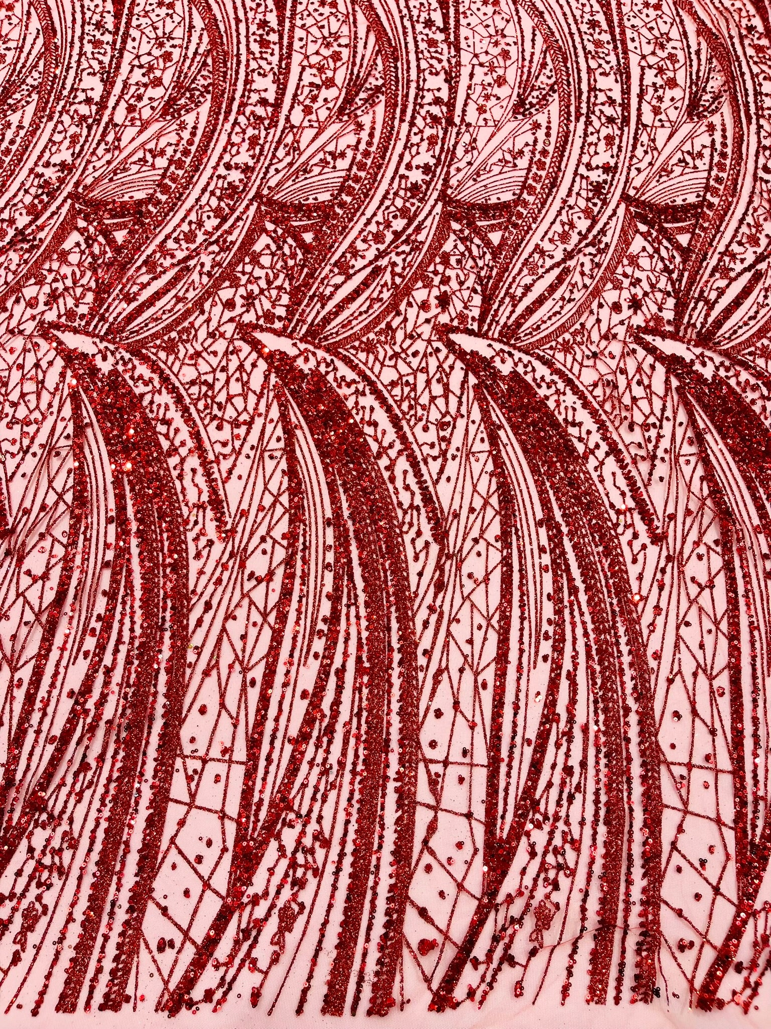 Geometric Fashion Glitter Design On A Mesh Lace Fabric| 58" Wide| Prom Dresses.