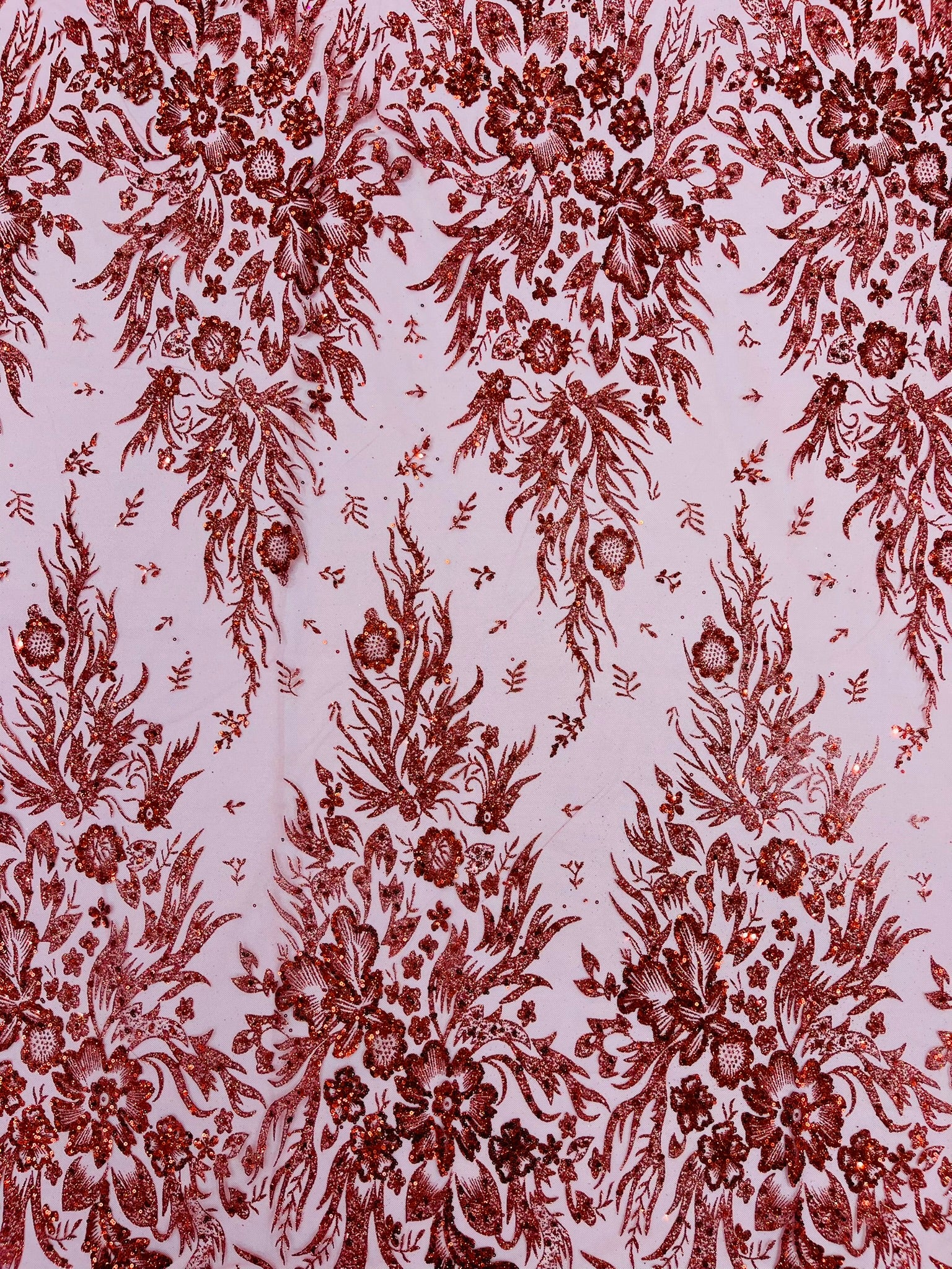 Big Glitter Damask Design On A Mesh Lace Fabric/Prom/Sold By The Yard