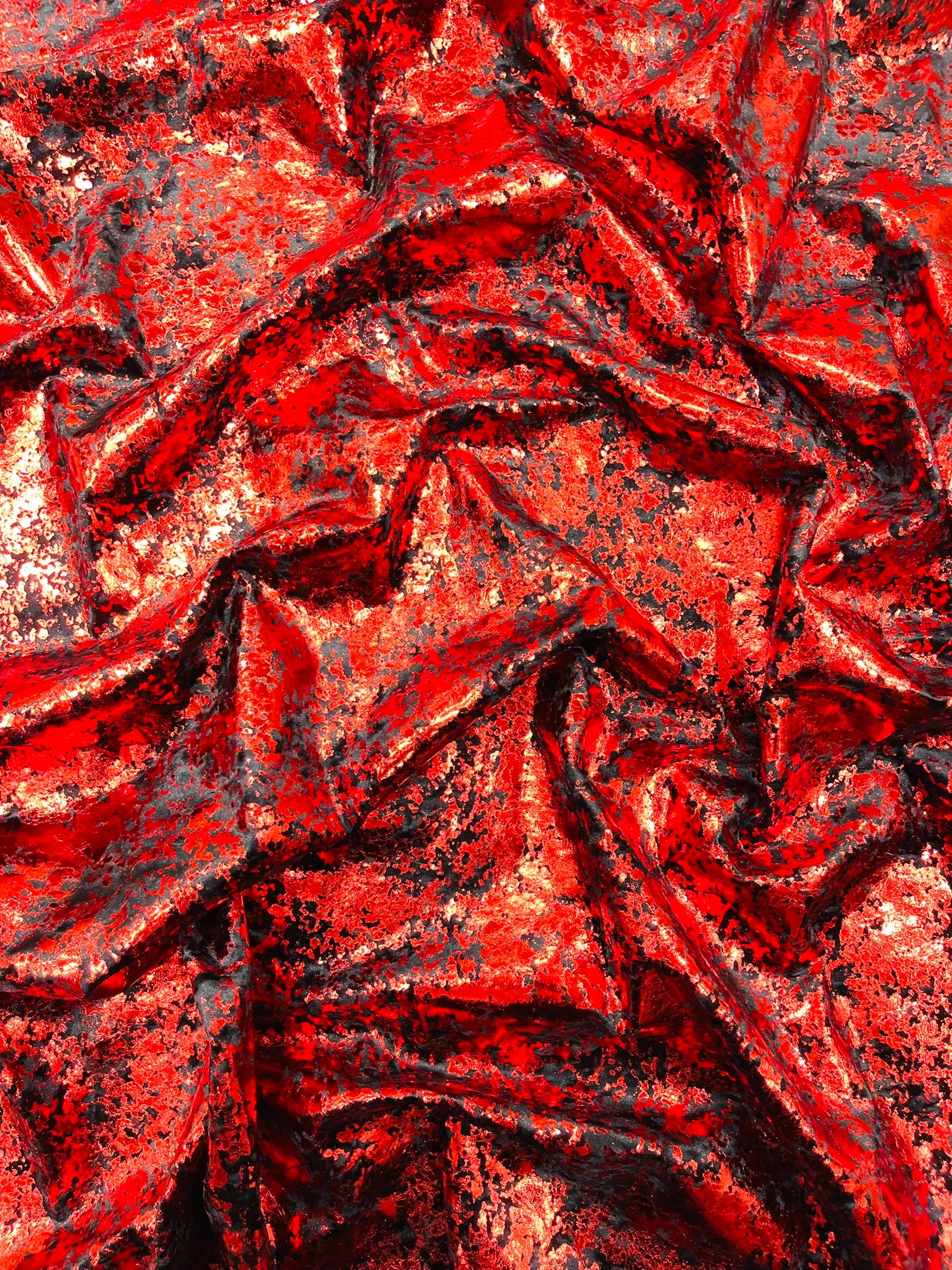 Velvet stretch splatter foil design/4-way stretch fabric- Sold by the yard