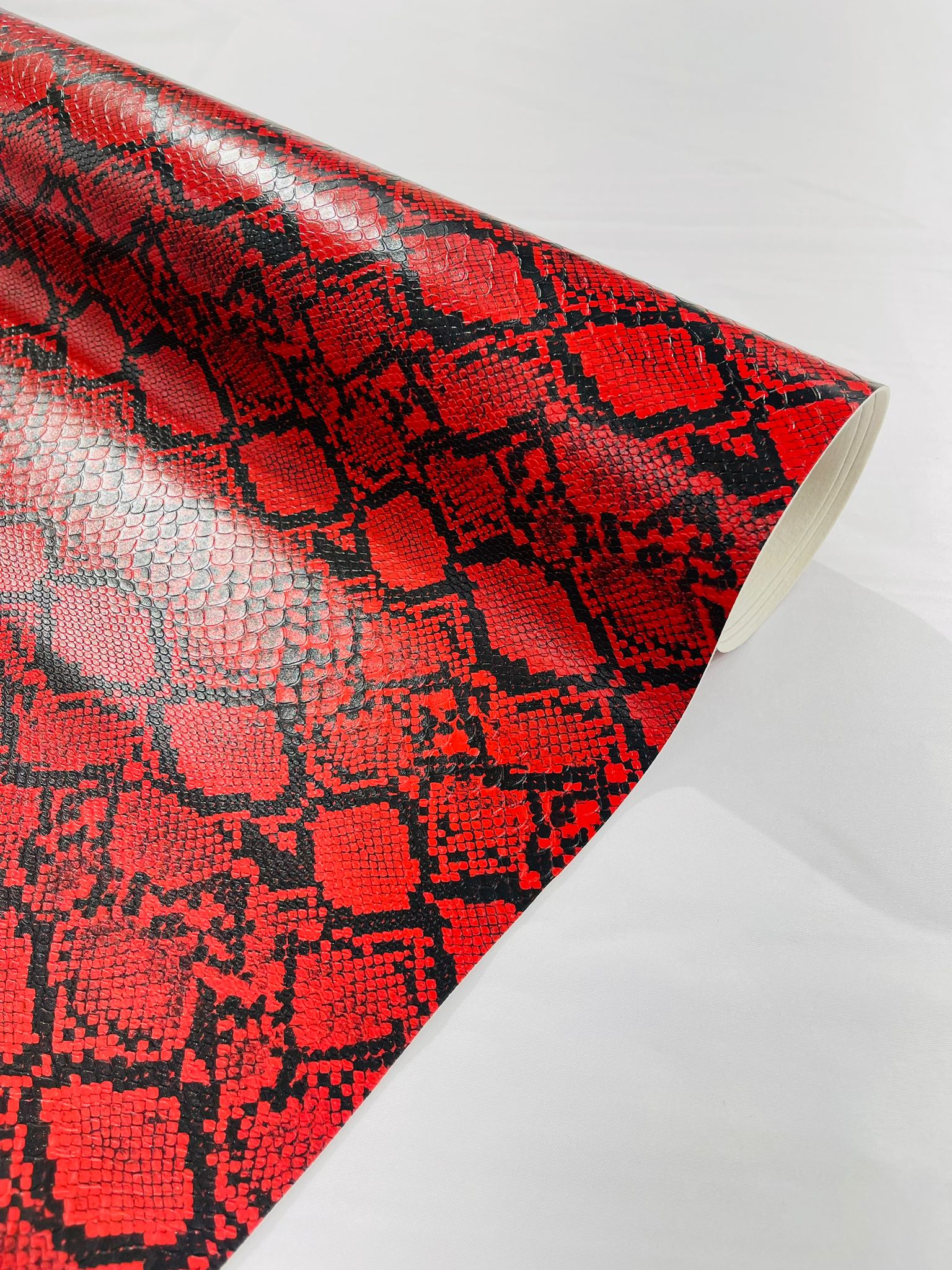 54" Wide Snake Fake Leather Upholstery, 3-D Viper Snake Skin Texture Faux Leather PVC Vinyl Fabric by The Yard