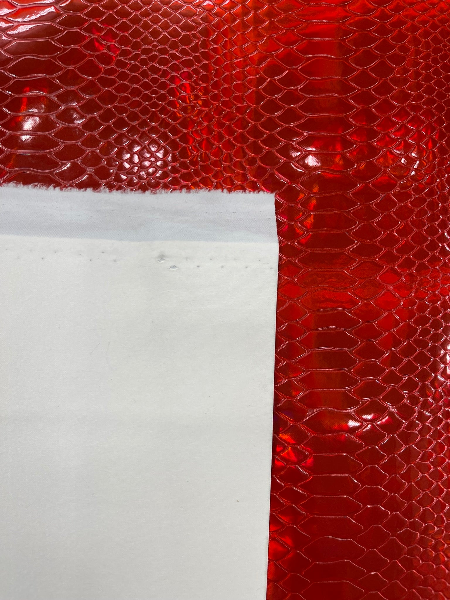 Viper Holographic Embossed PVC / Snake Vinyl Fabric Upholstery Crafting Accessories Applications Snake Iridescent.