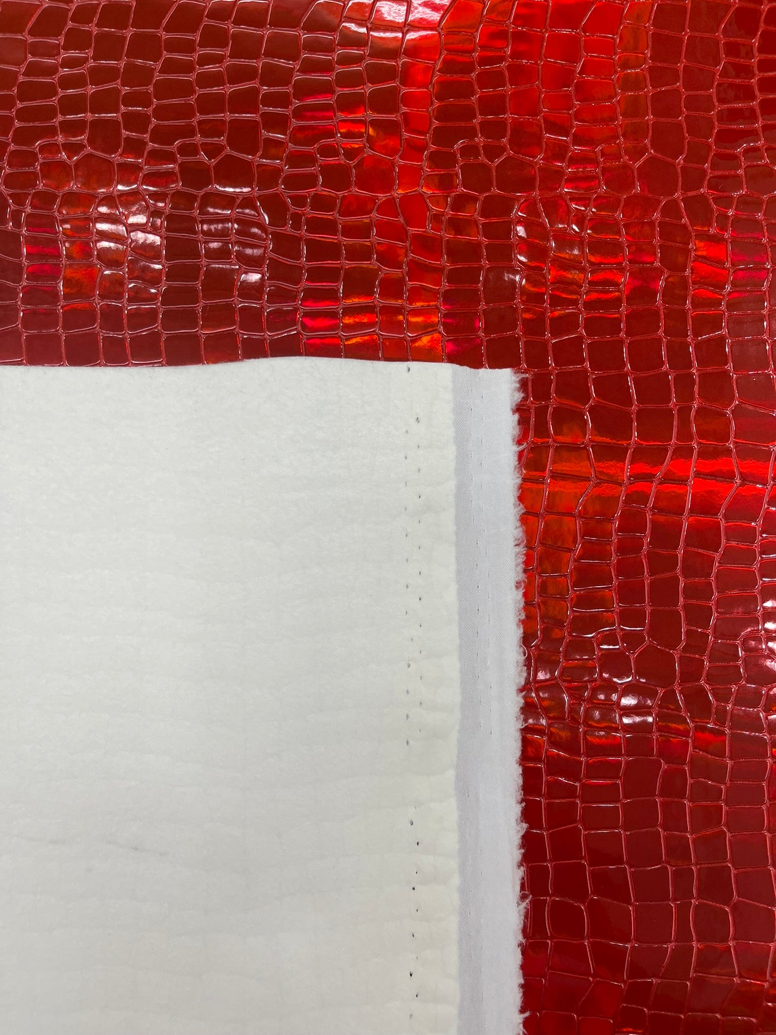 Crocodile Embossed PVC Holographic Vinyl Fabric / Upholstery Crafting Accessories Applications