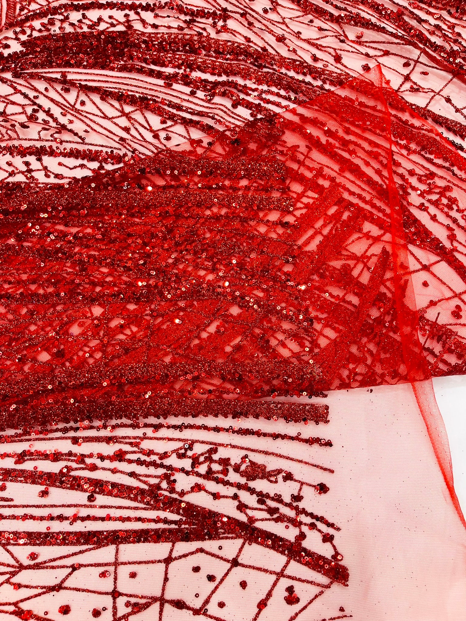 Geometric Fashion Glitter Design On A Mesh Lace Fabric| 58" Wide| Prom Dresses.