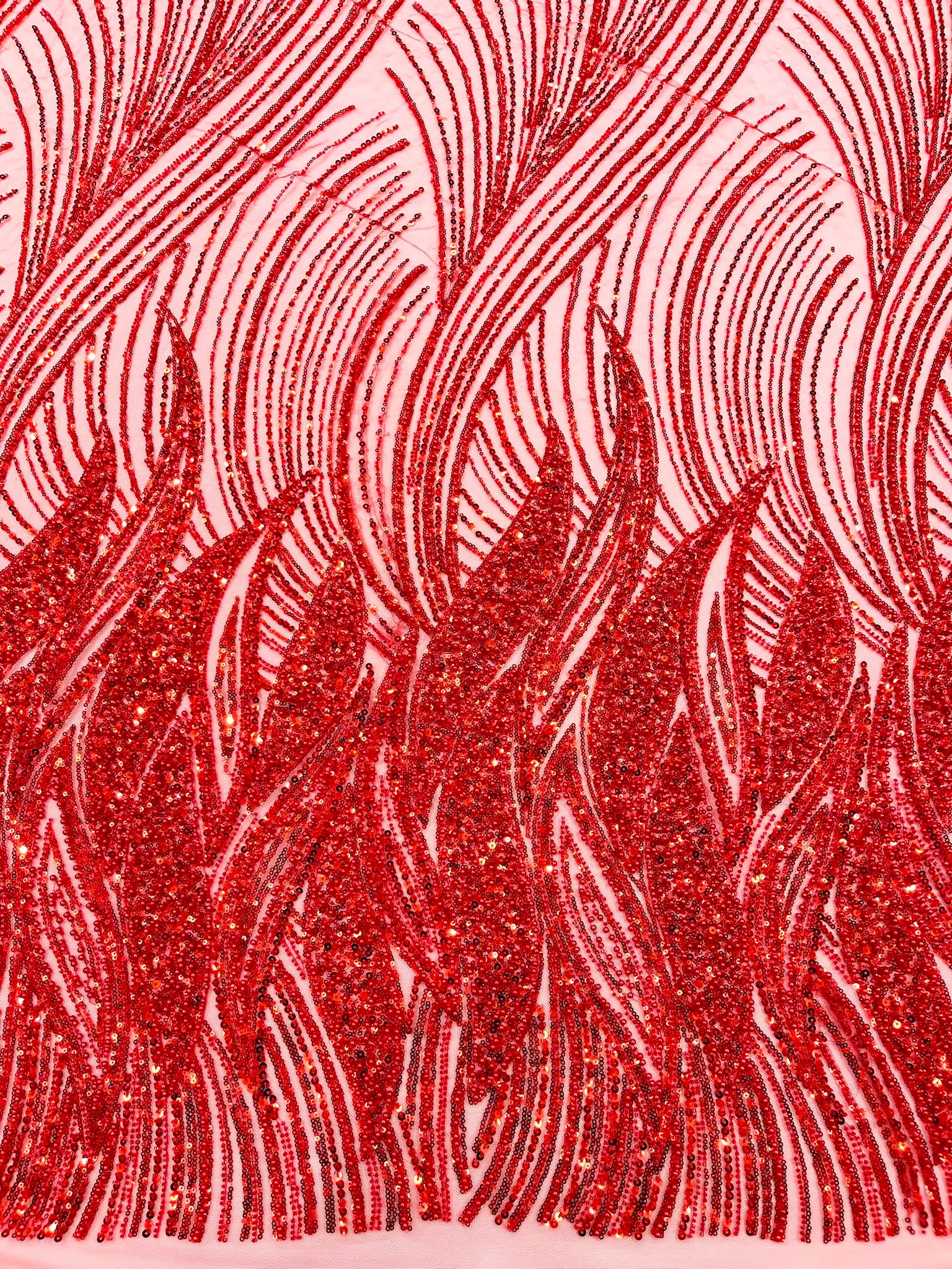 Flame Fashion Beaded Lace Fabric| Prom| Wedding| By The Yard.