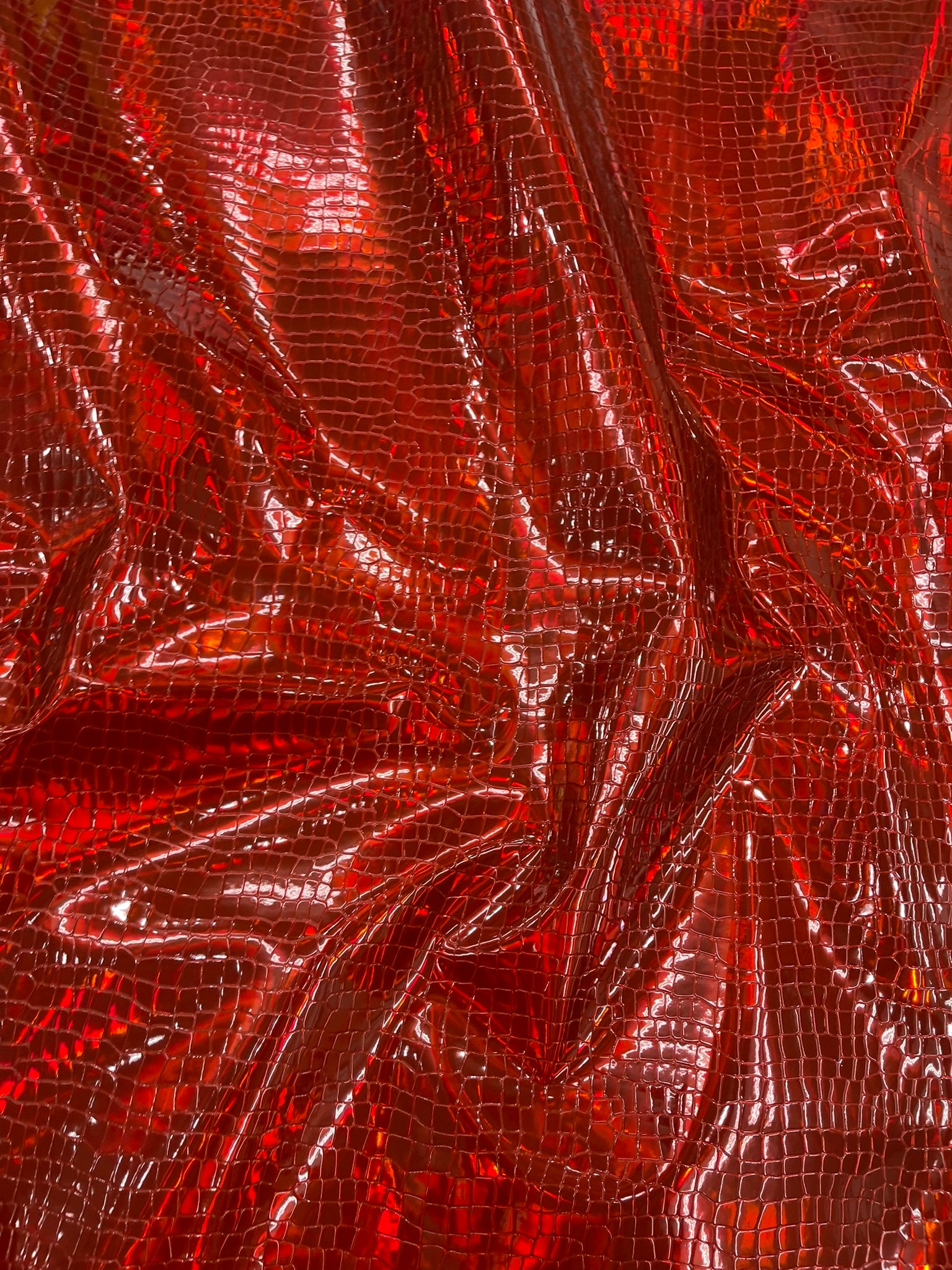 Crocodile Embossed PVC Holographic Vinyl Fabric / Upholstery Crafting Accessories Applications