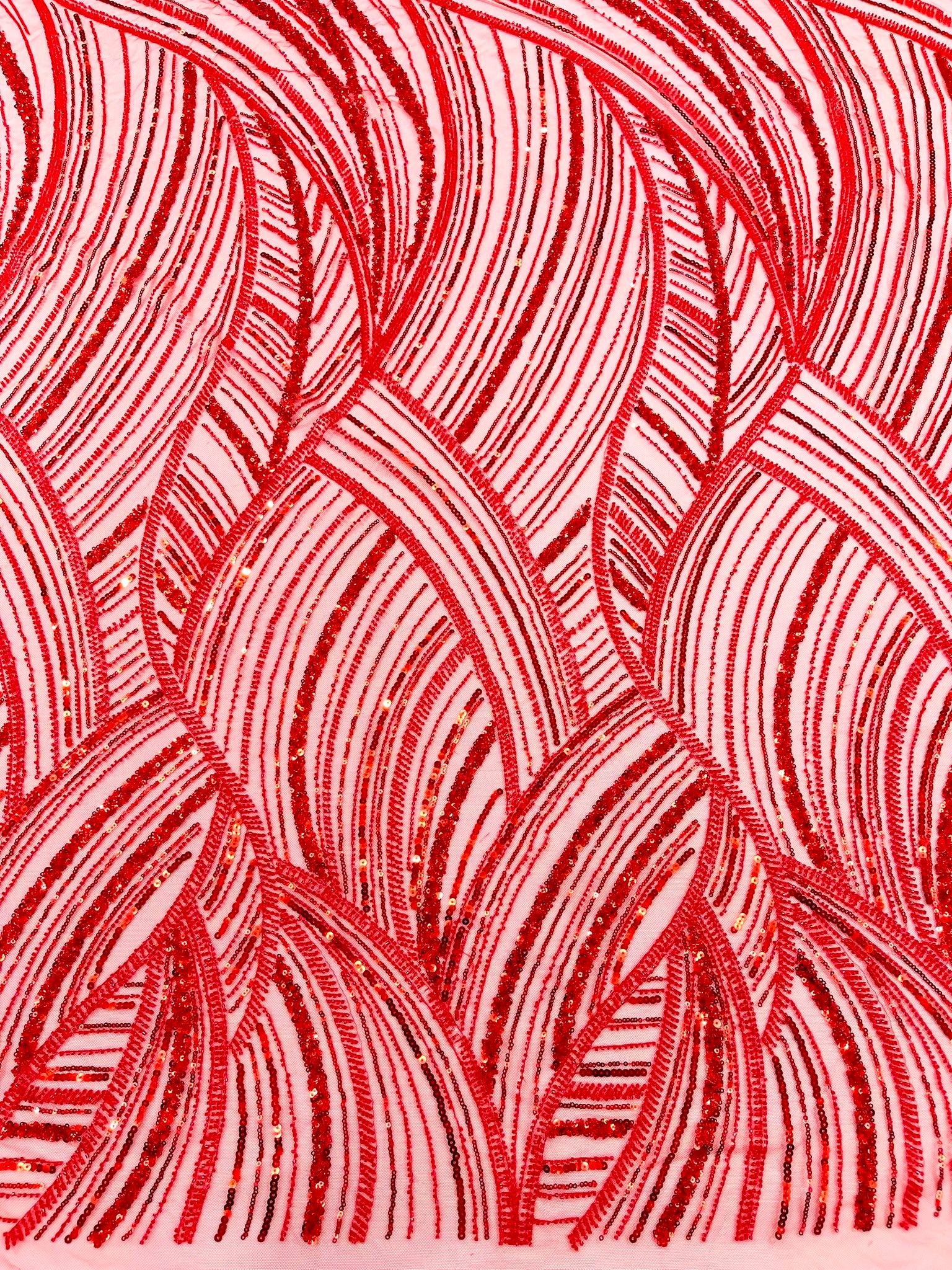 Luxury Feather Damask Beaded Lace Fabric| Prom| Wedding| By The Yard.