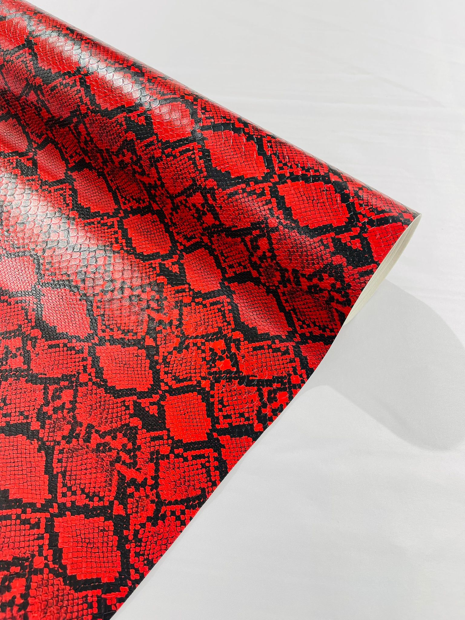 54" Wide Snake Fake Leather Upholstery, 3-D Viper Snake Skin Texture Faux Leather PVC Vinyl Fabric by The Yard