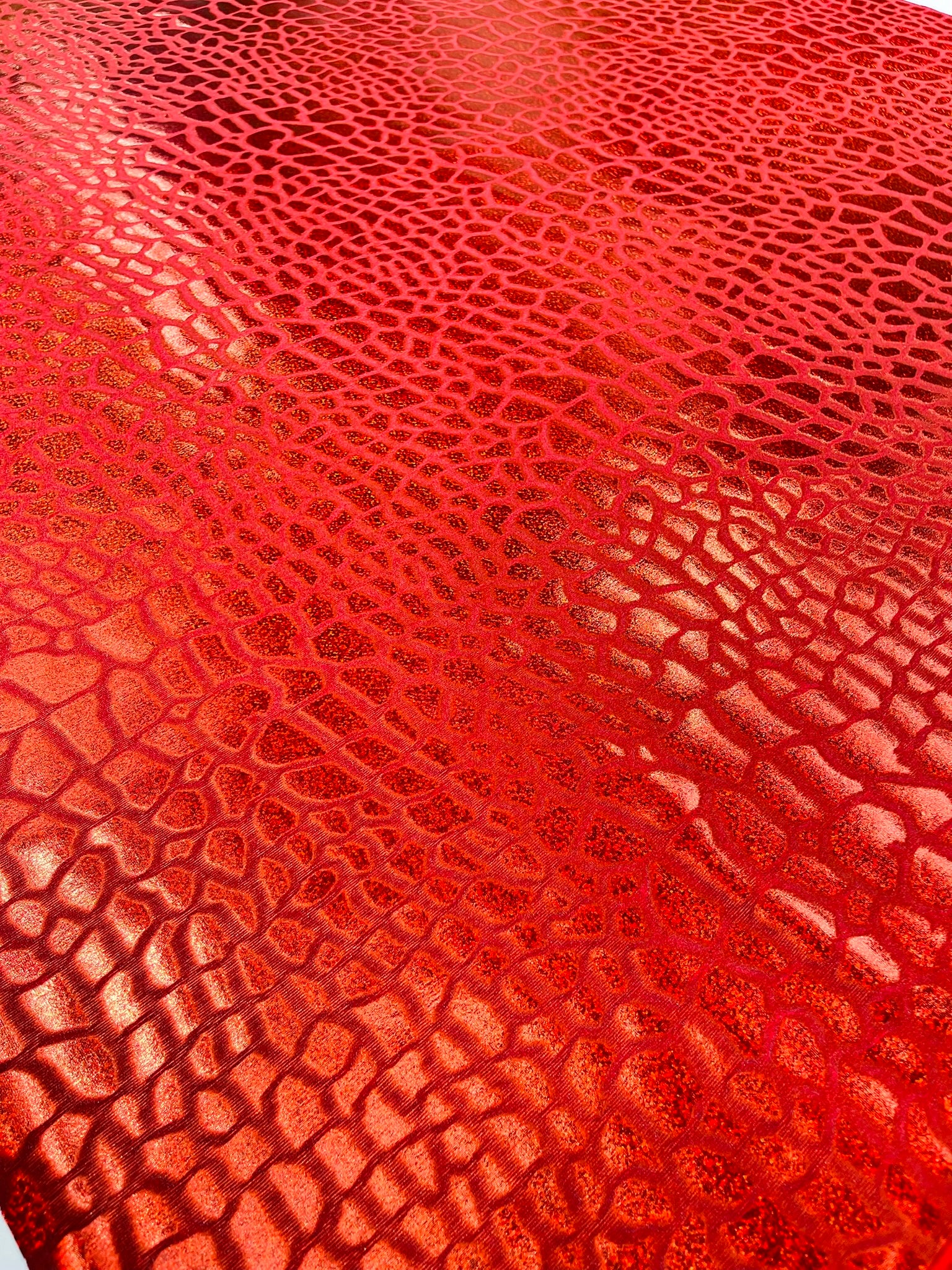 Dragon Skin Foil Design On A Stretch Velvet Fabric | Sold By The Yard.