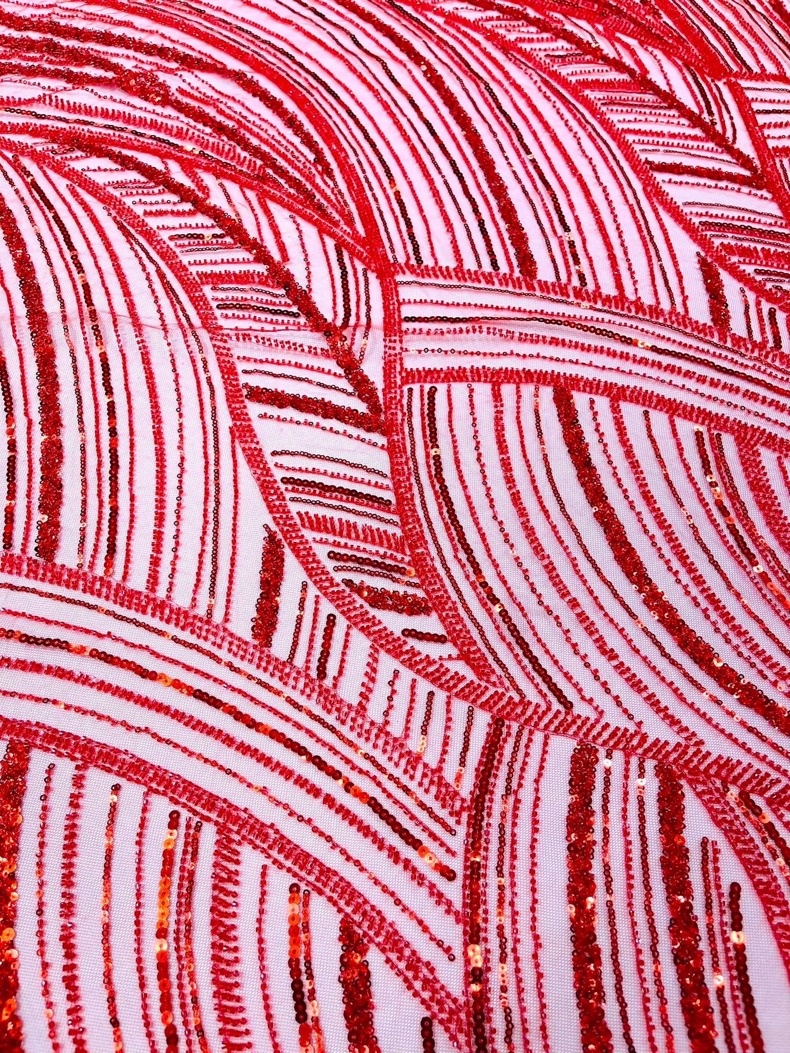 Luxury Feather Damask Beaded Lace Fabric| Prom| Wedding| By The Yard.