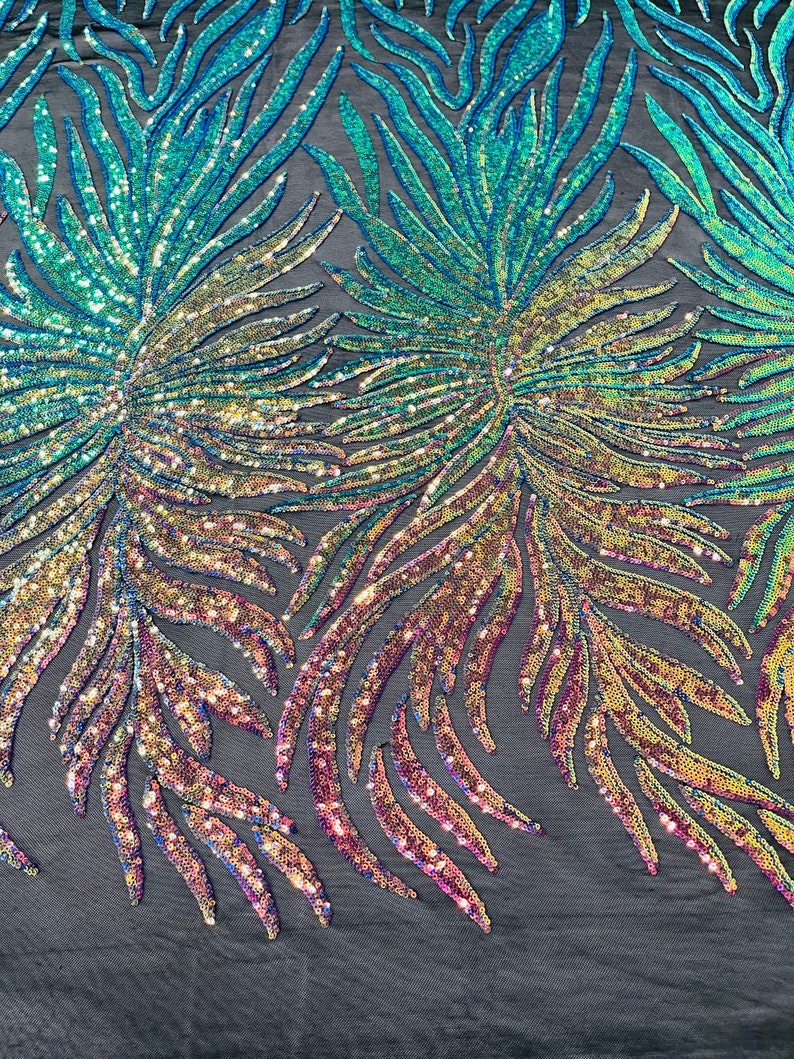 STRETCH WINGS PHOENIX FRINGE SEQUINS (by the yard)