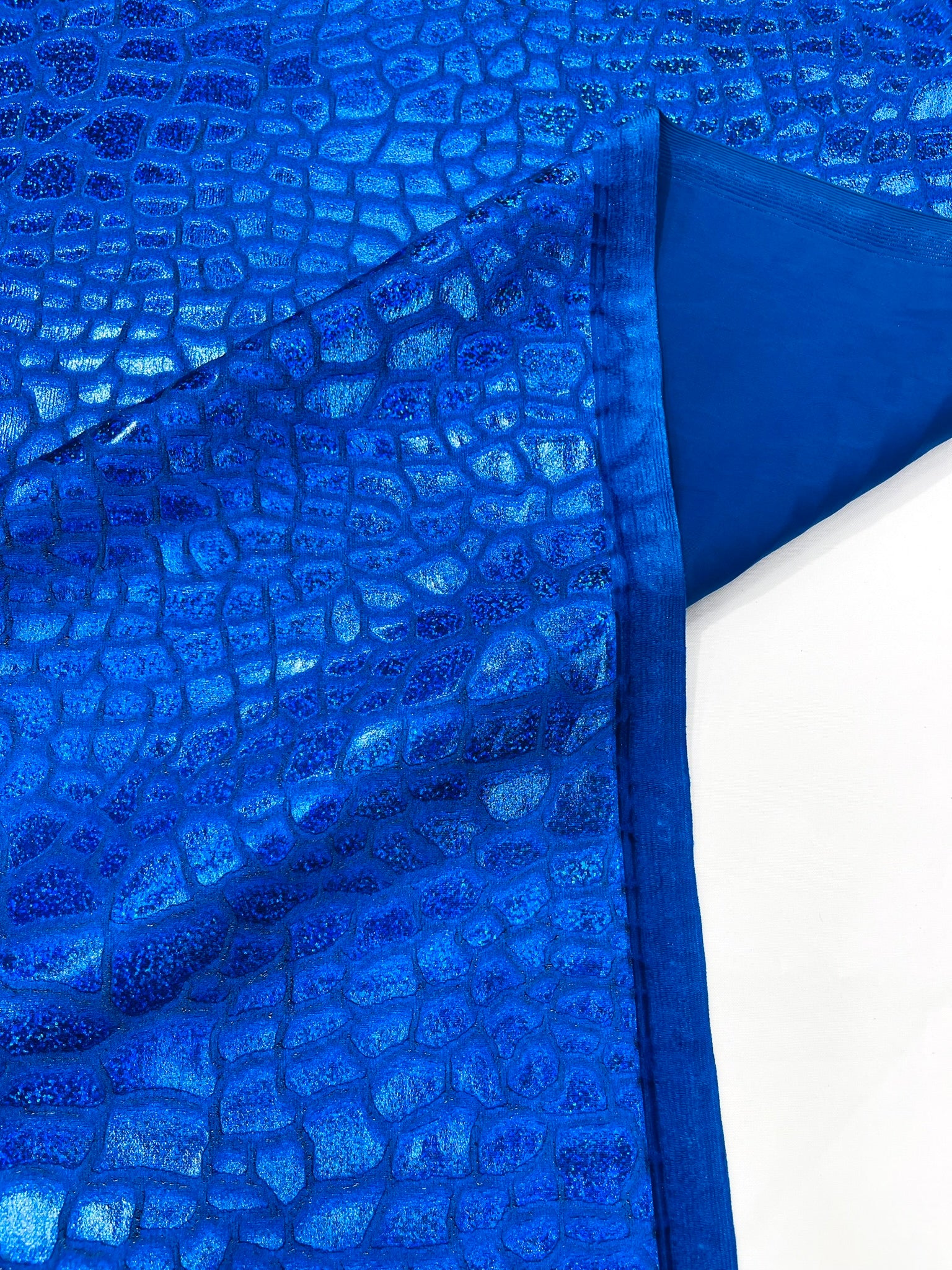 Dragon Skin Foil Design On A Stretch Velvet Fabric | Sold By The Yard.