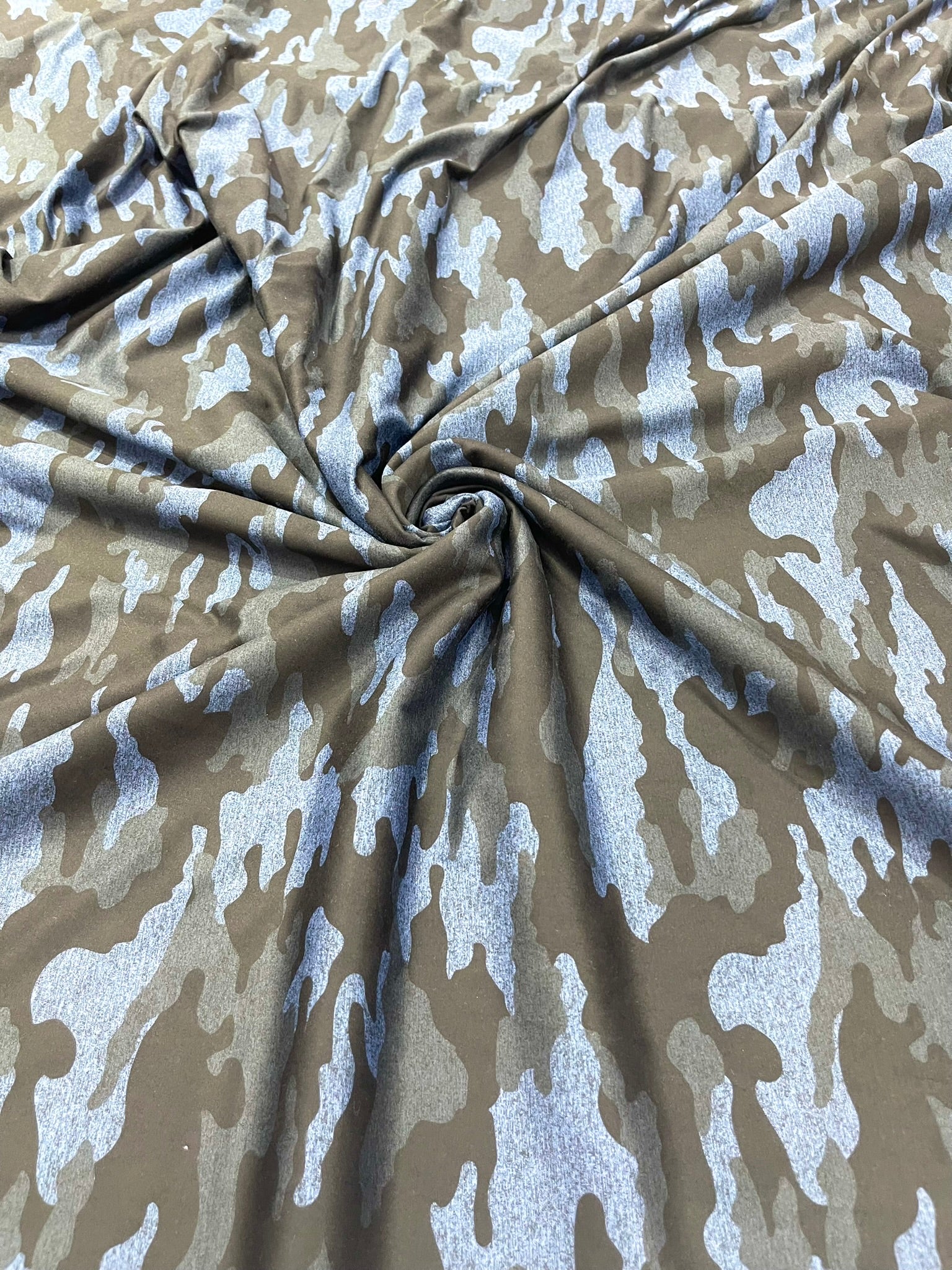 Heather Gray Camouflage Polyester Spandex 58" Wide/Sold By The Yard.