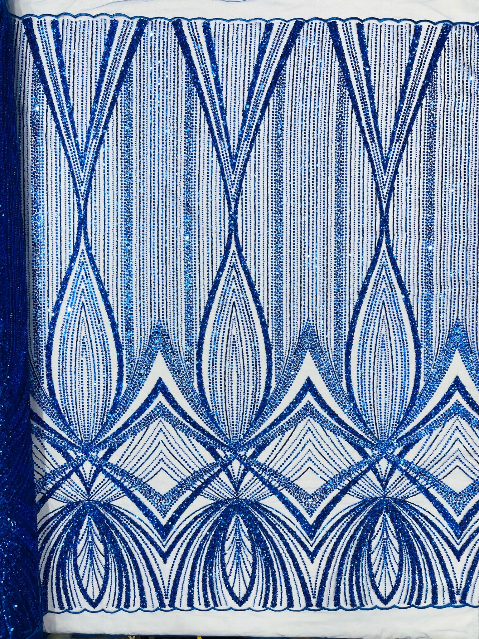 Geometric New York Fashion Beaded Lace, By The Yard.
