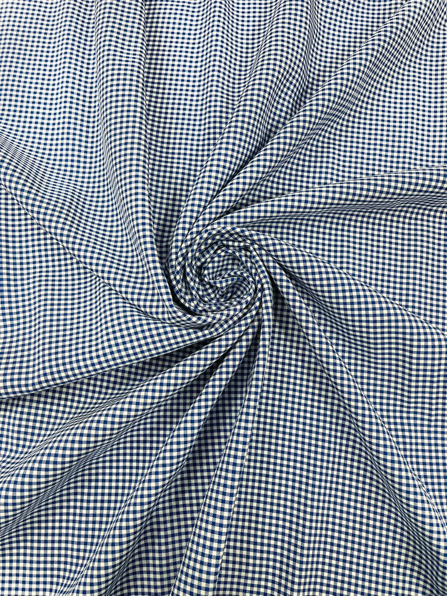 Gingham 1/8” Squares, Polyester Checkered Fabric 58” Wide.